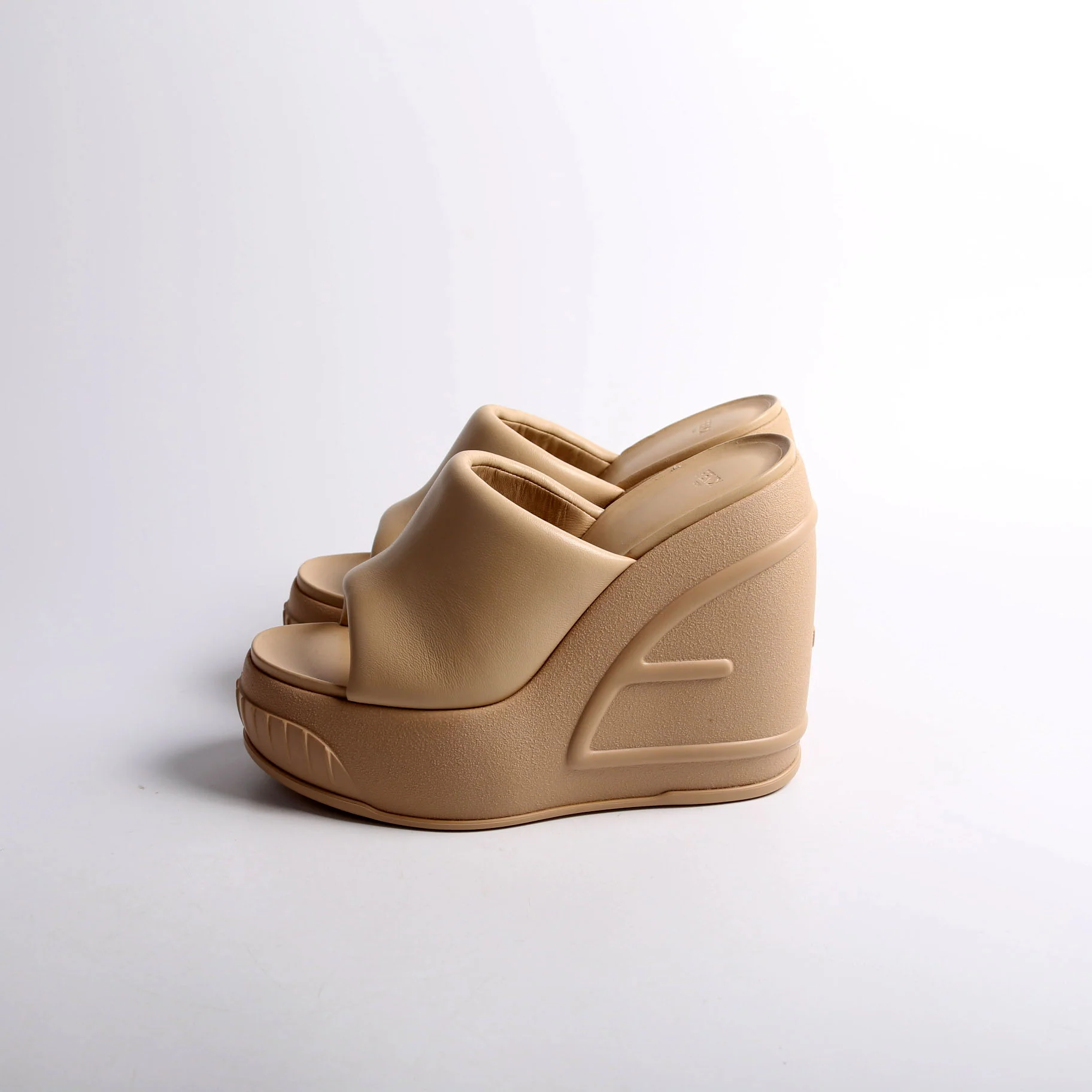 Padded Leather Platform Slides - Image 3
