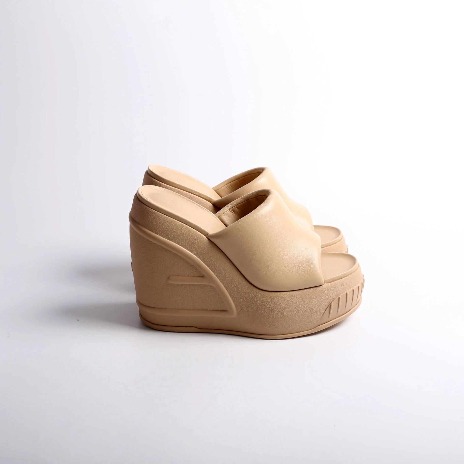 Padded Leather Platform Slides - Image 5