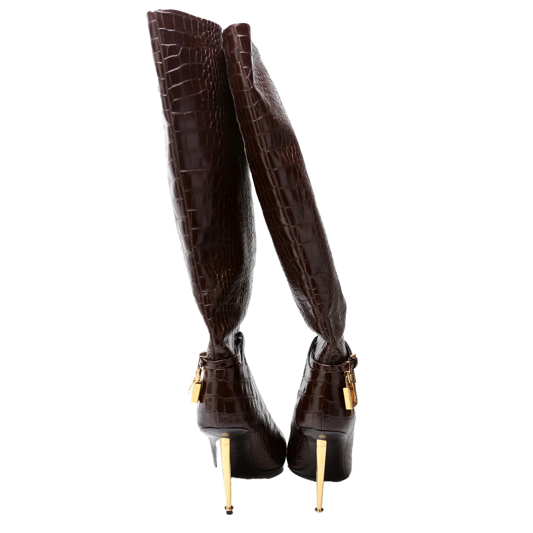 Padlock Knee High Boots Size 38 - Image 2