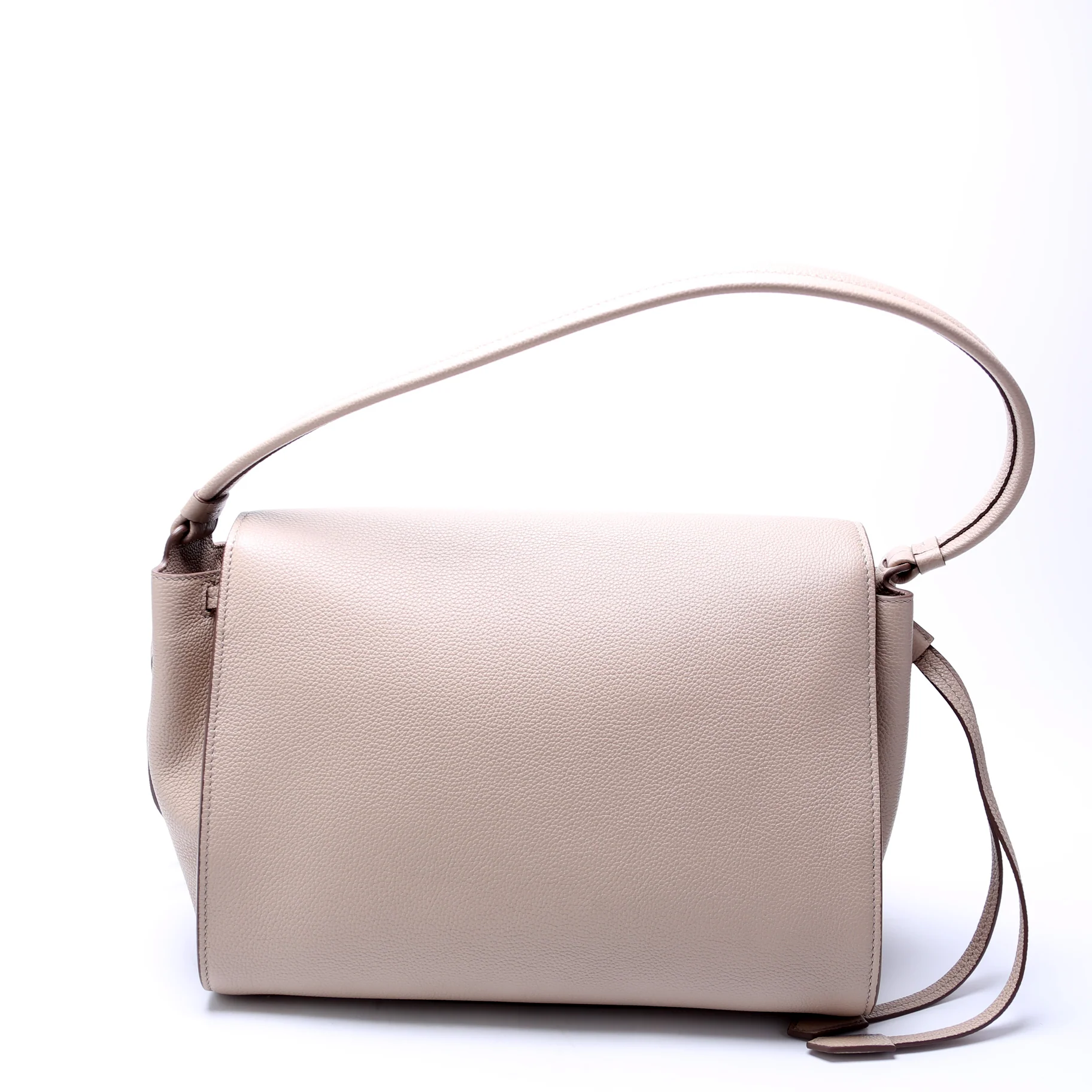 Padlock Medium Shoulder Flap Bag Grain Leather Beige - Image 3