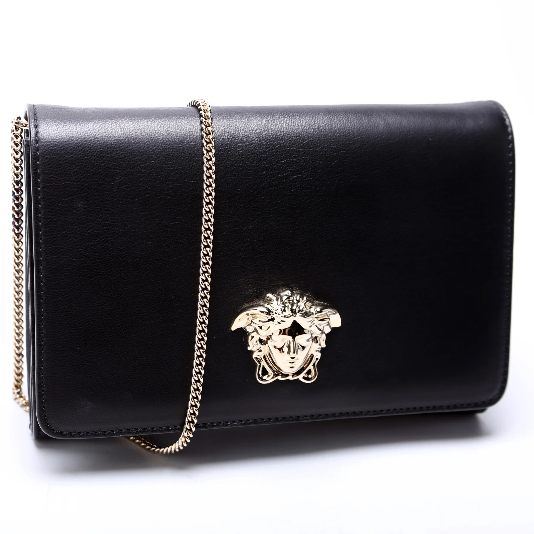 Palazzo Medusa Chain Clutch Black - Image 2