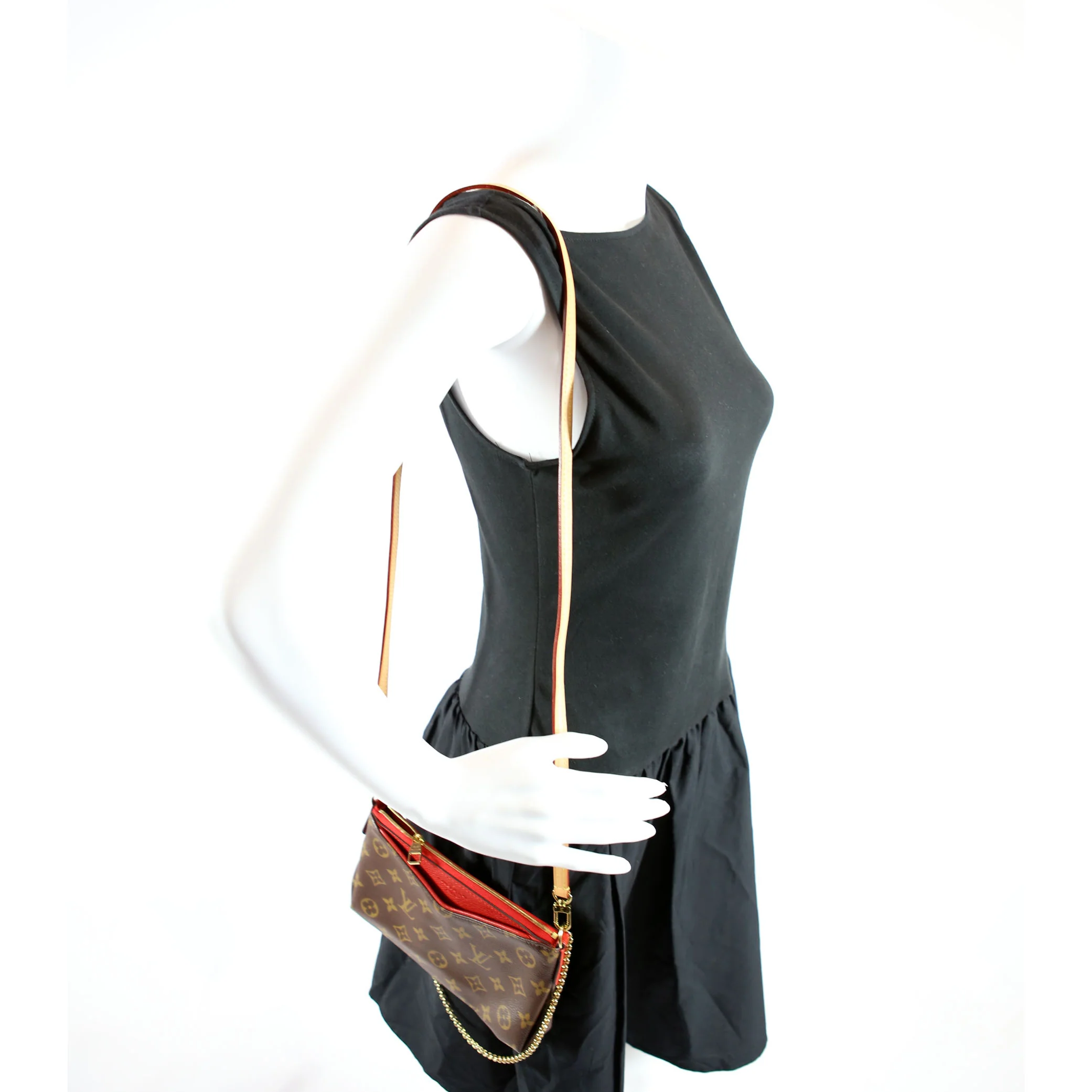 Pallas Clutch Monogram Brown/Red - Image 10