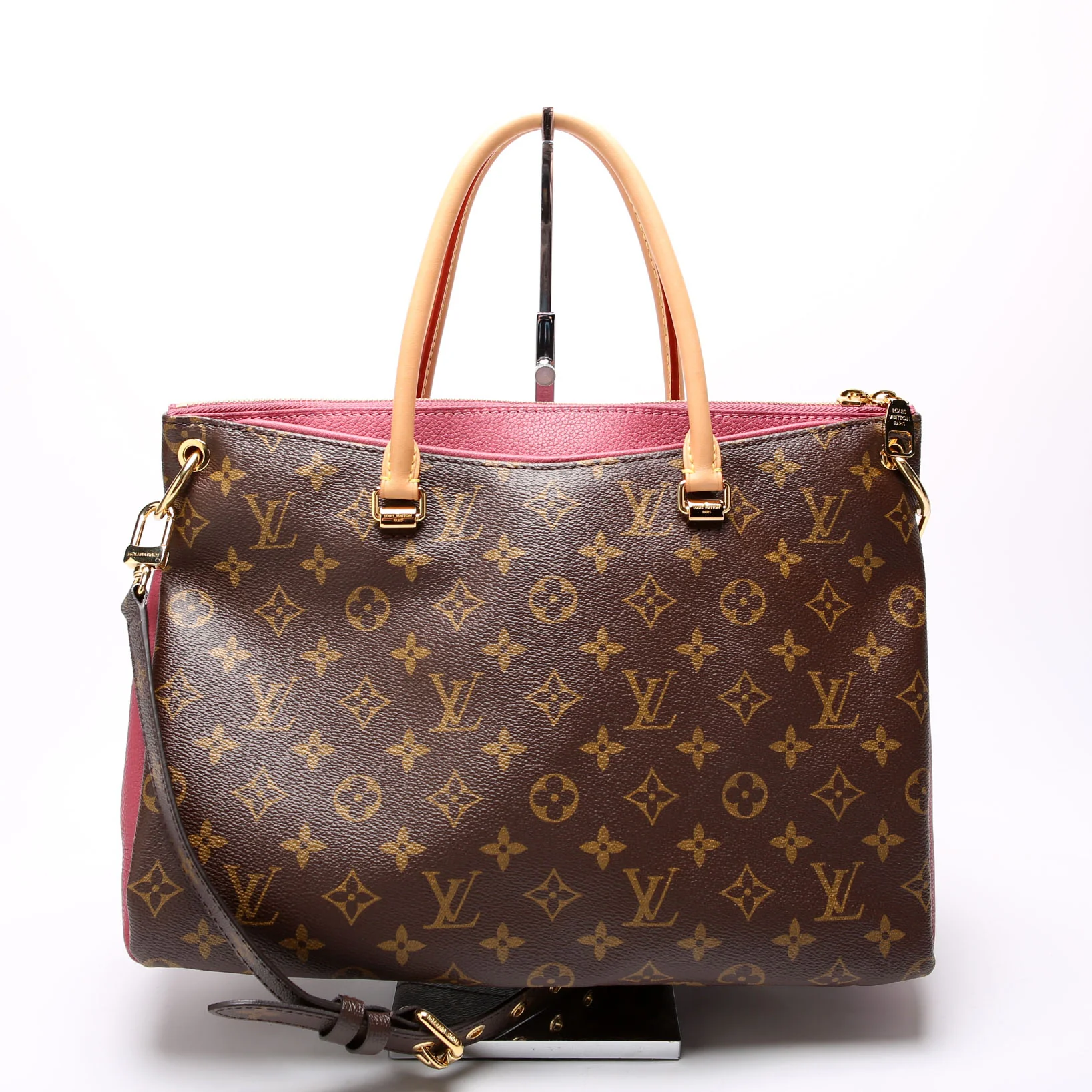 Pallas Tote Monogram Leather Side Berry - Image 3