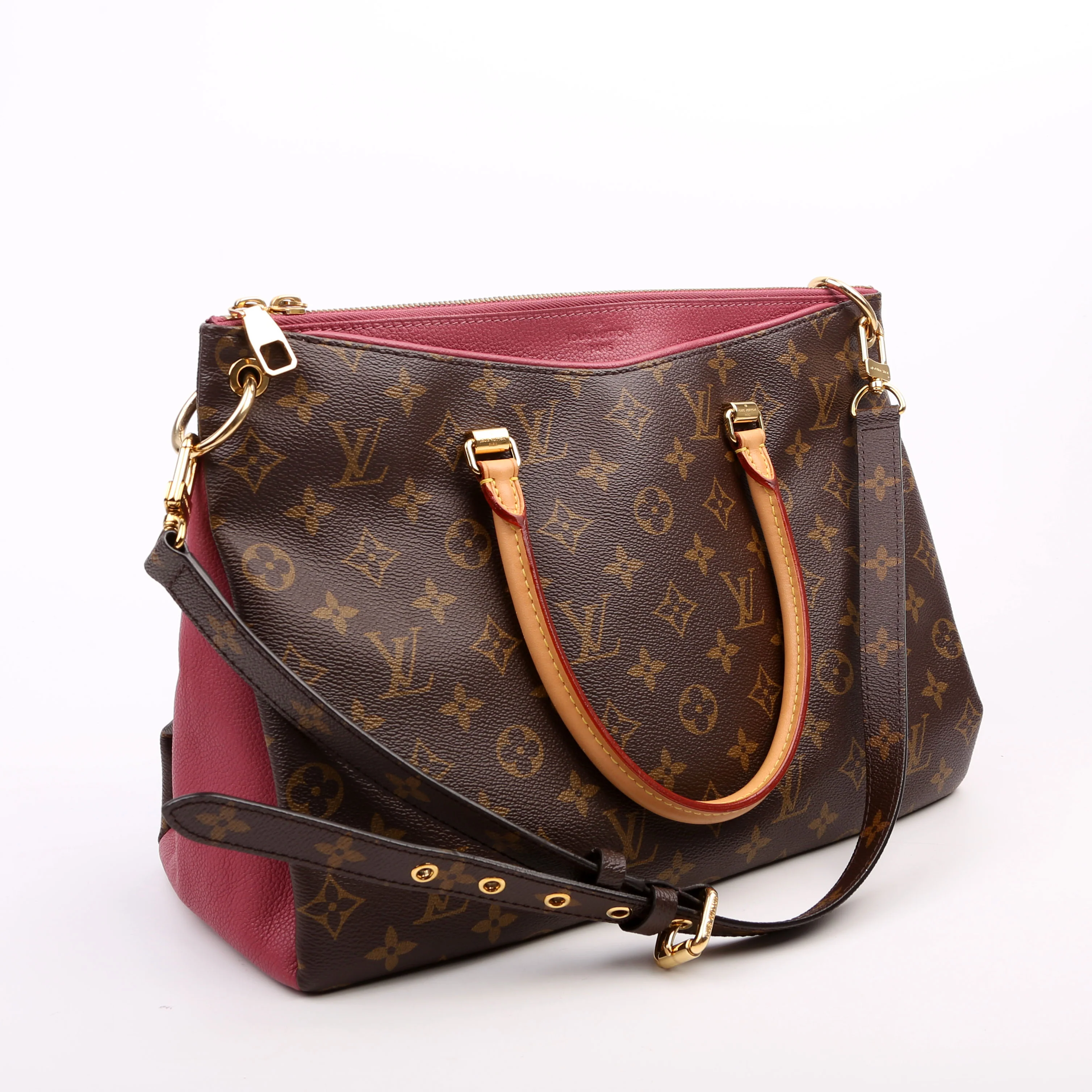Pallas Tote Monogram Leather Side Mauve - Image 2