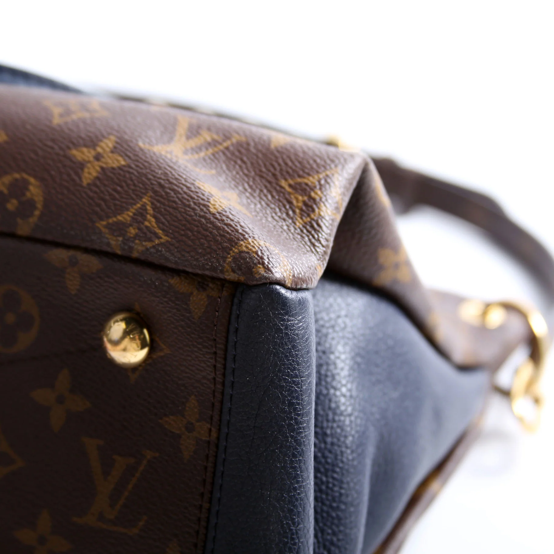 Pallas Tote Monogram Leather Side Navy - Image 8
