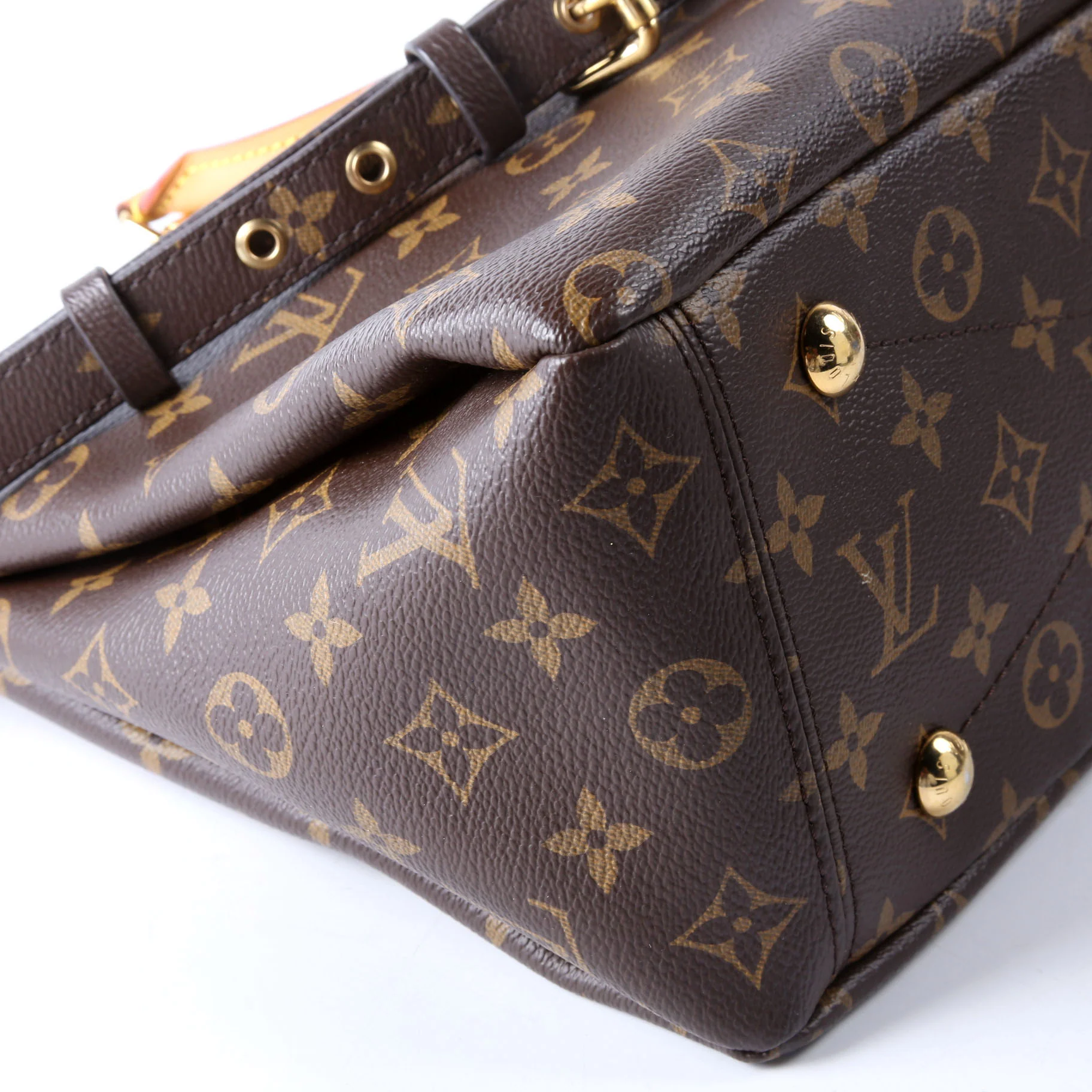 Pallas Tote Monogram Leather Side Red - Image 4