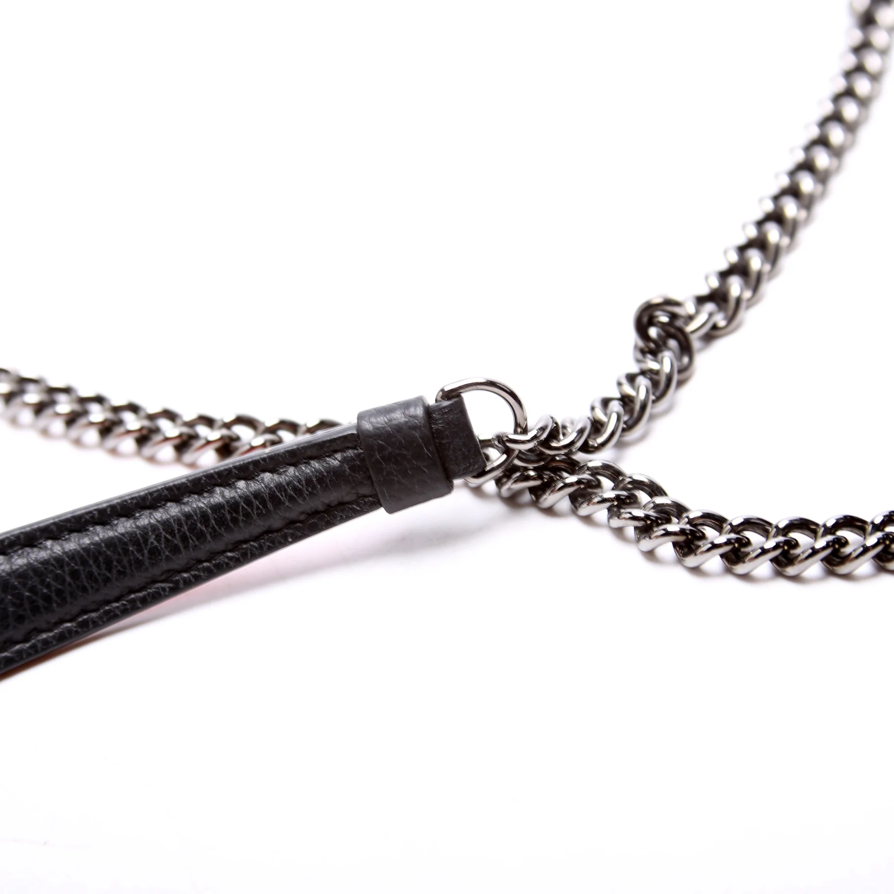 Paloma Loubinthesky Chain Clutch Leather Black - Image 7