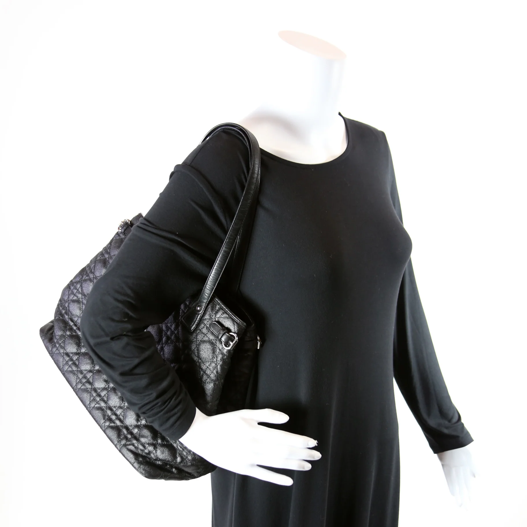 Panarea Medium Coated Canvas Cannage Black - Image 10