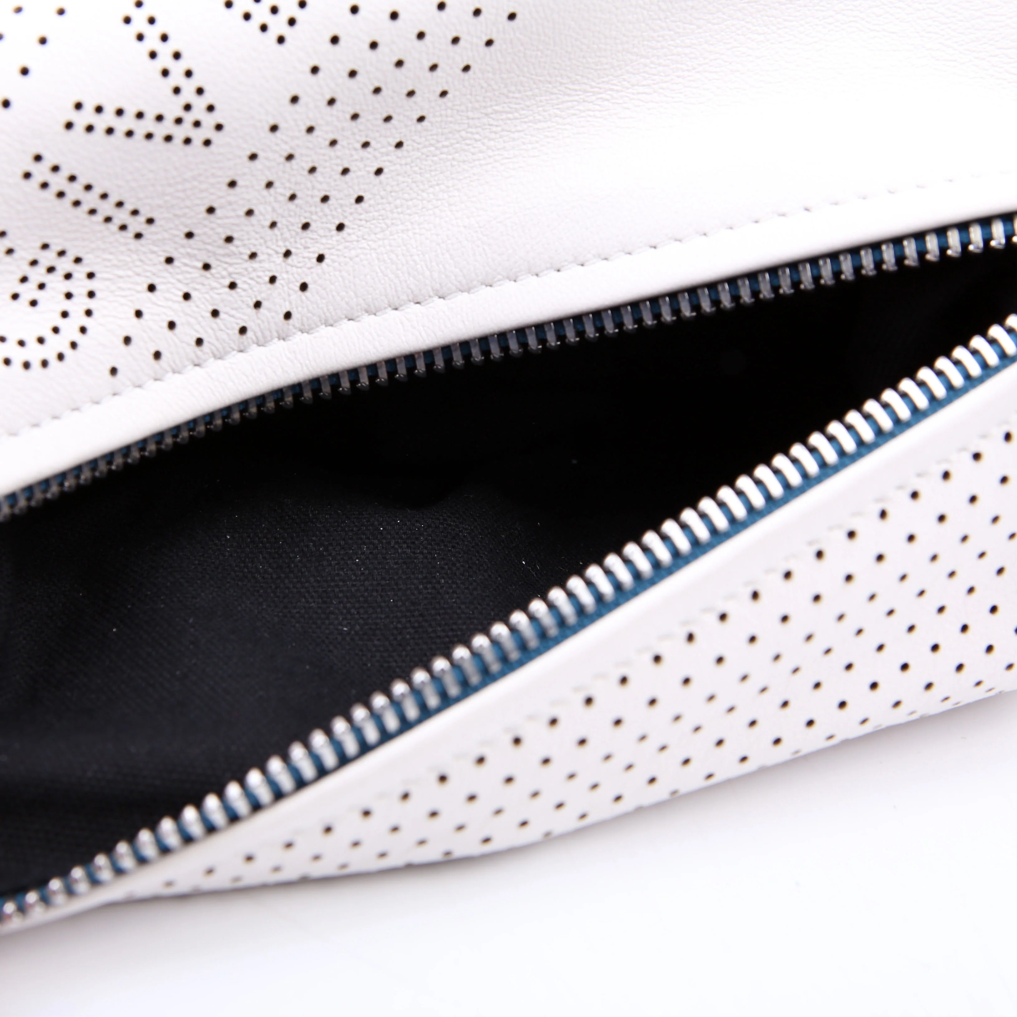 Pandora Perforated Lambskin Satchel Small White - Image 12
