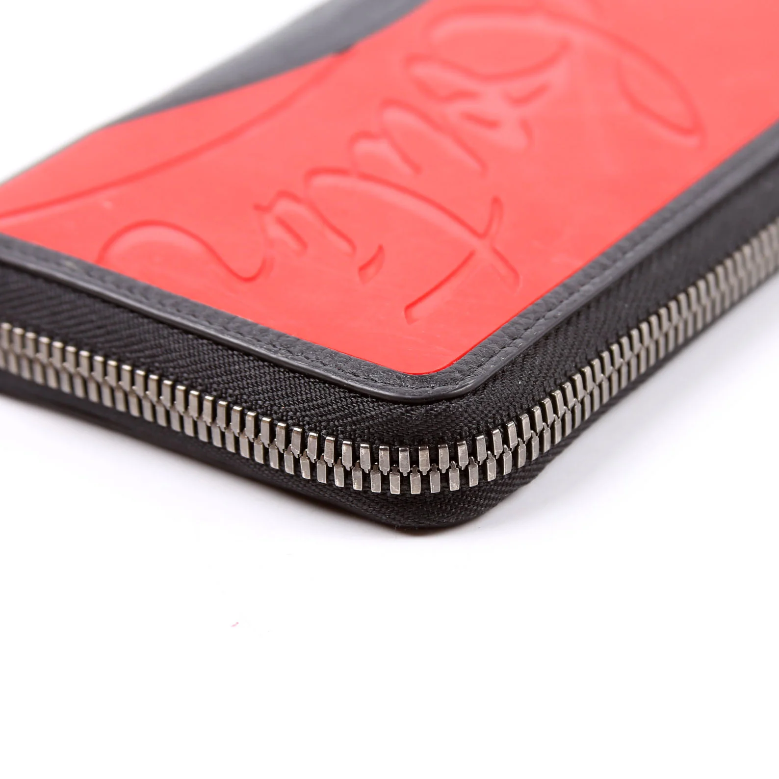 Panettone Rubber/Leather Zip Around Wallet Black/Red - Image 8