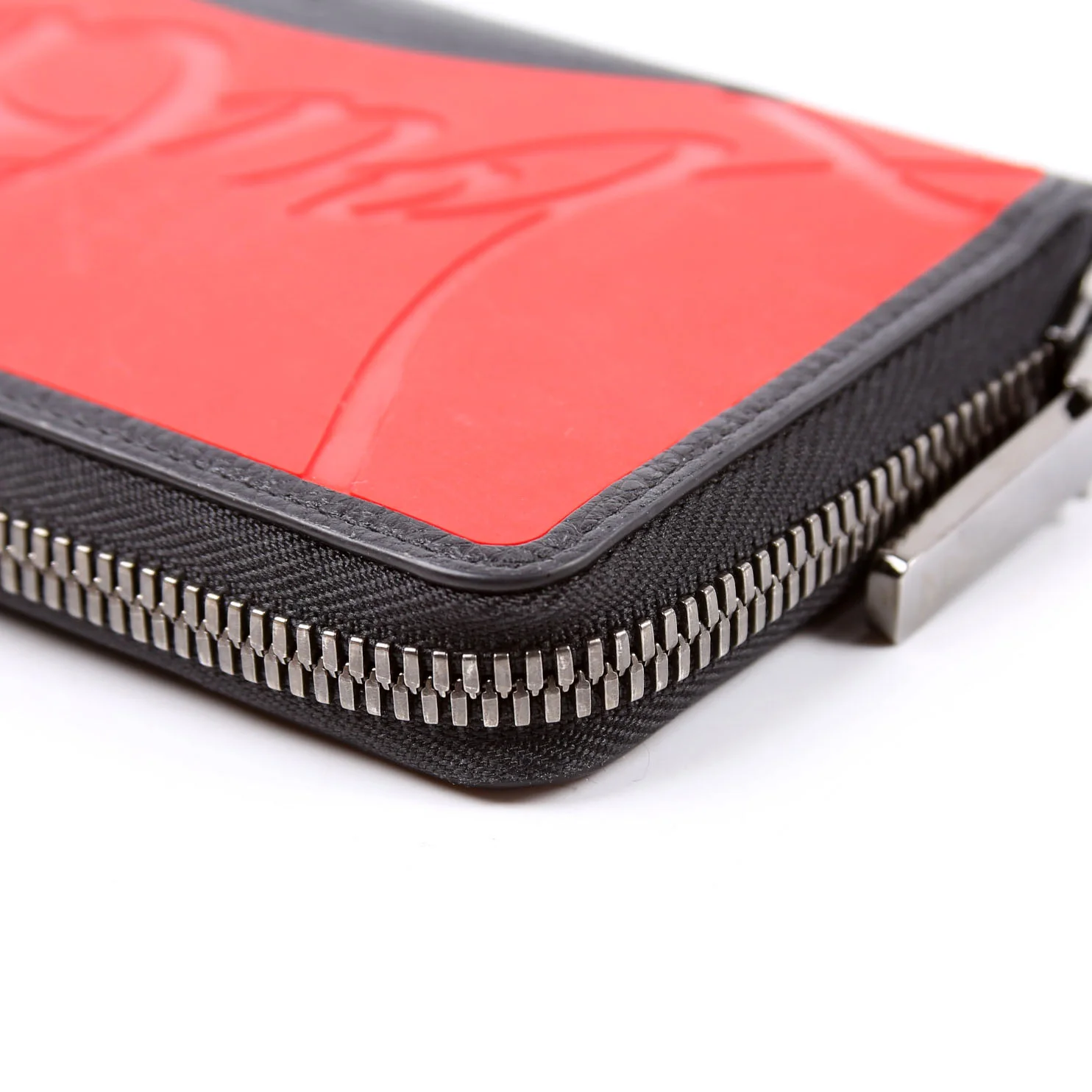 Panettone Rubber/Leather Zip Around Wallet Black/Red - Image 9