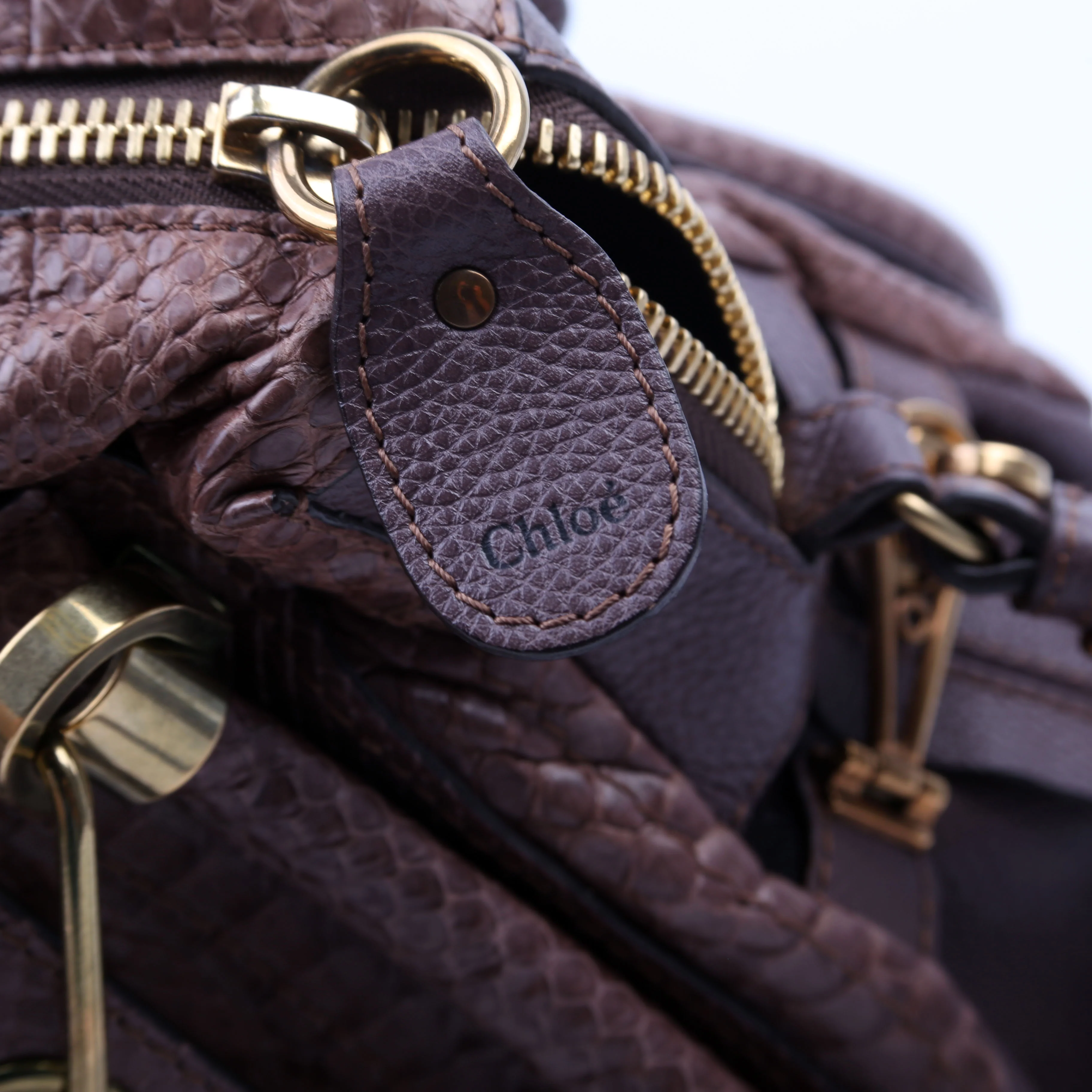 Paraty Satchel Python Small Taupe - Image 11