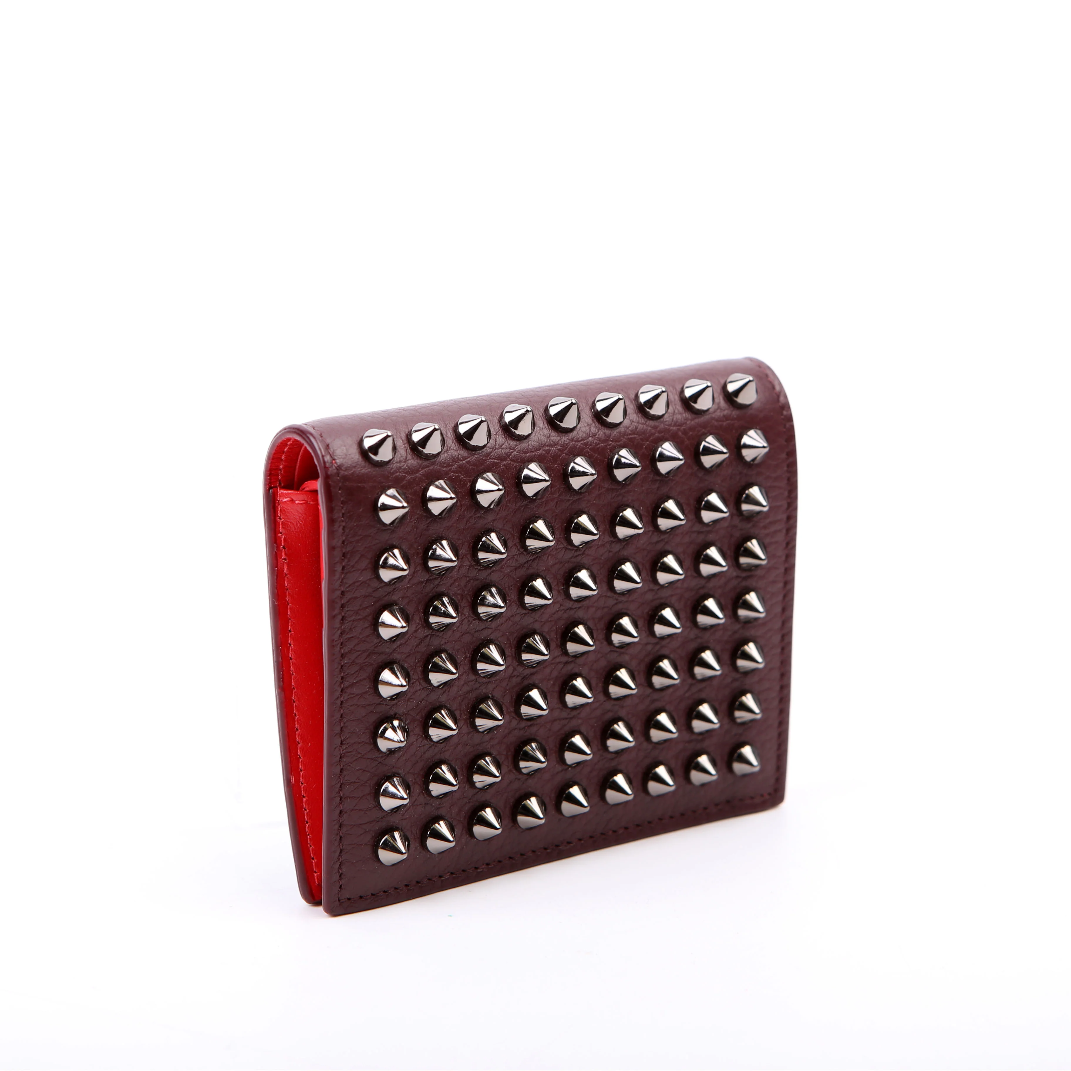 Paros Spike Bi-Fold Wallet Burgundy - Image 2