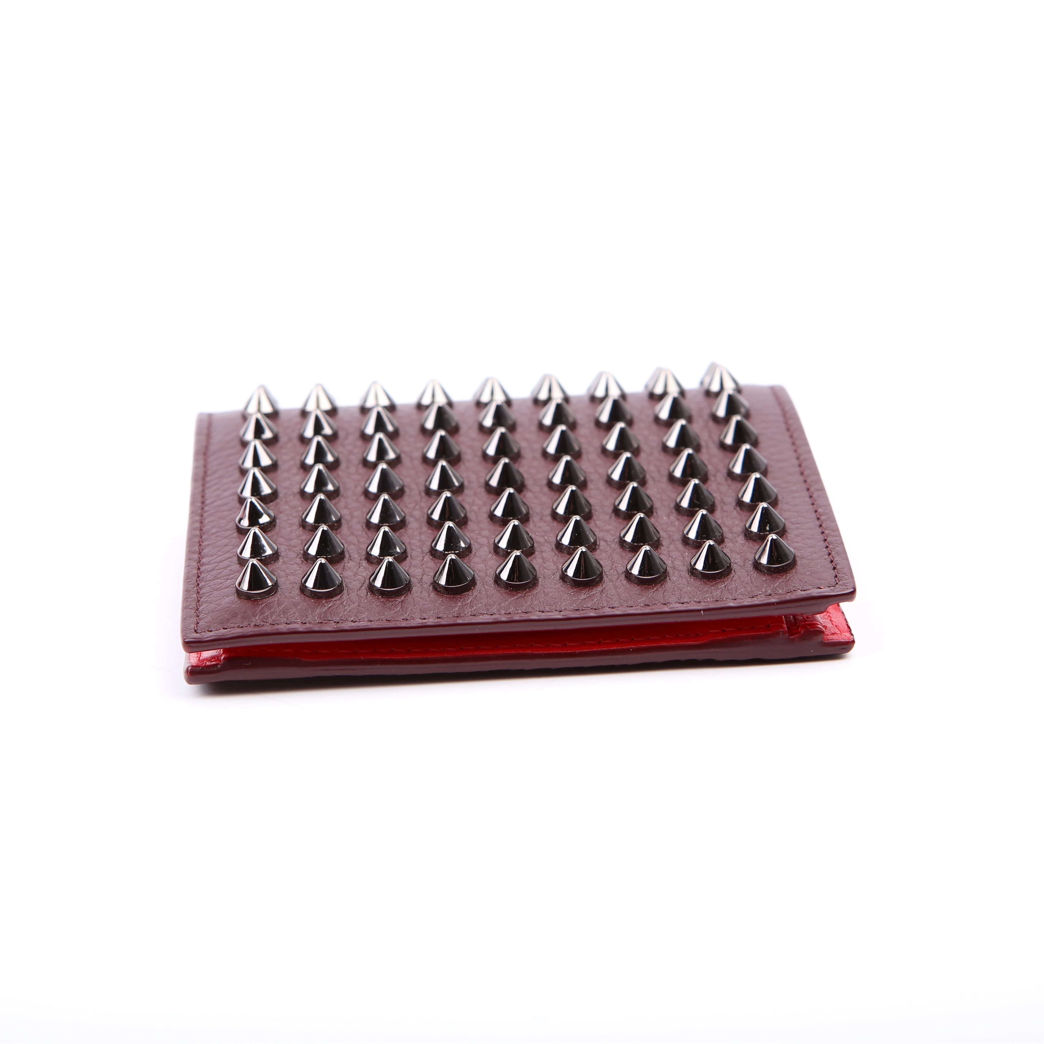 Paros Spike Bi-Fold Wallet Burgundy - Image 4