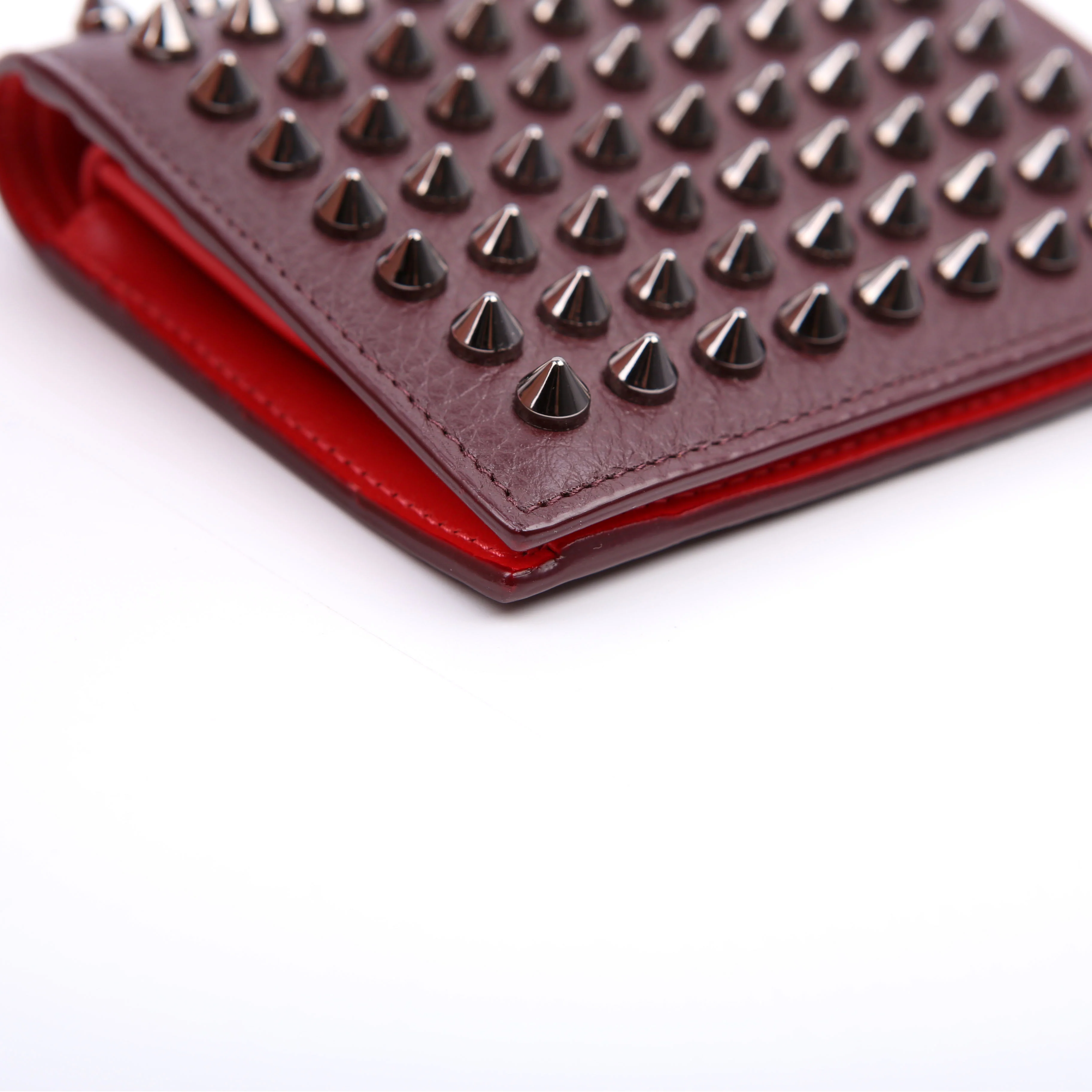 Paros Spike Bi-Fold Wallet Burgundy - Image 5