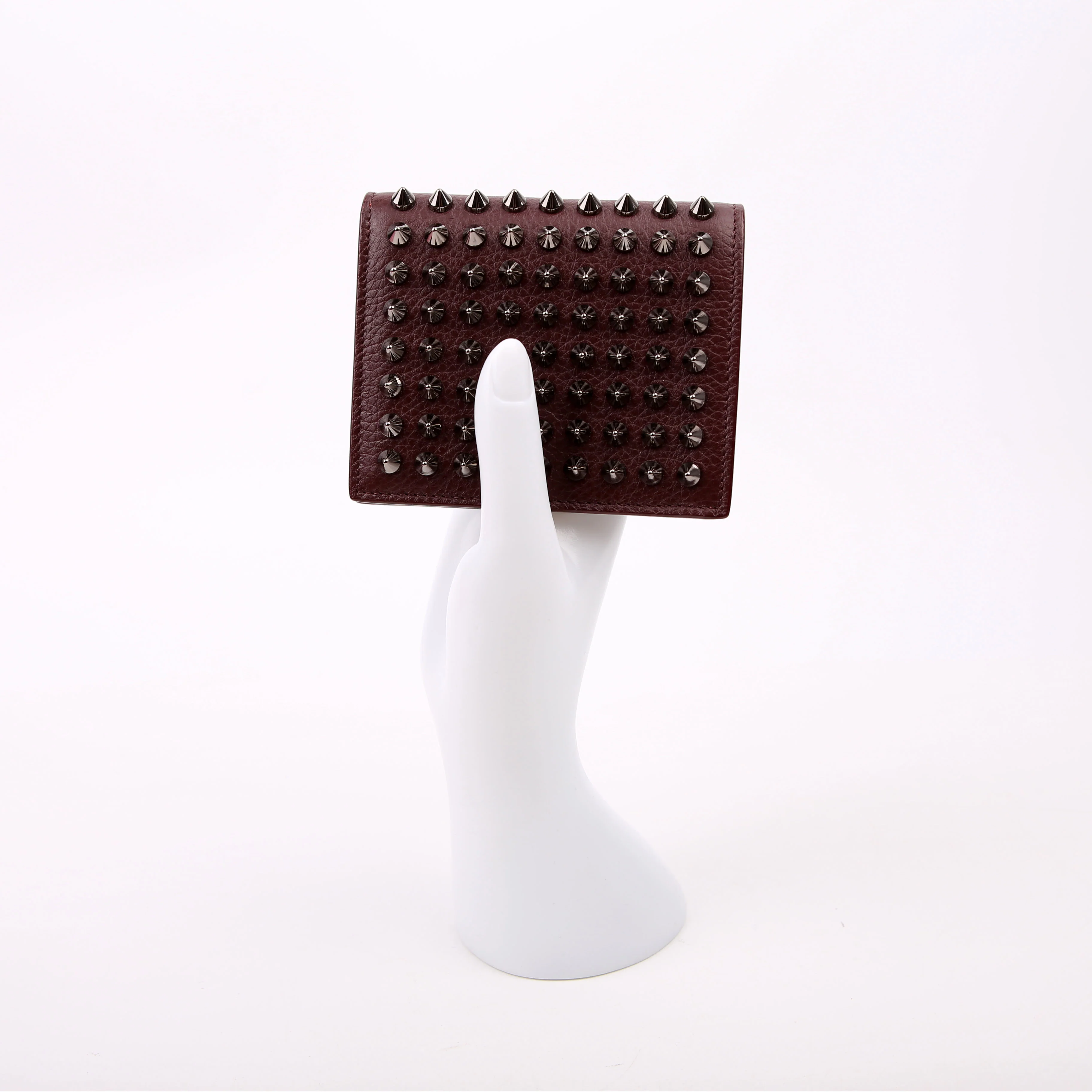 Paros Spike Bi-Fold Wallet Burgundy - Image 9