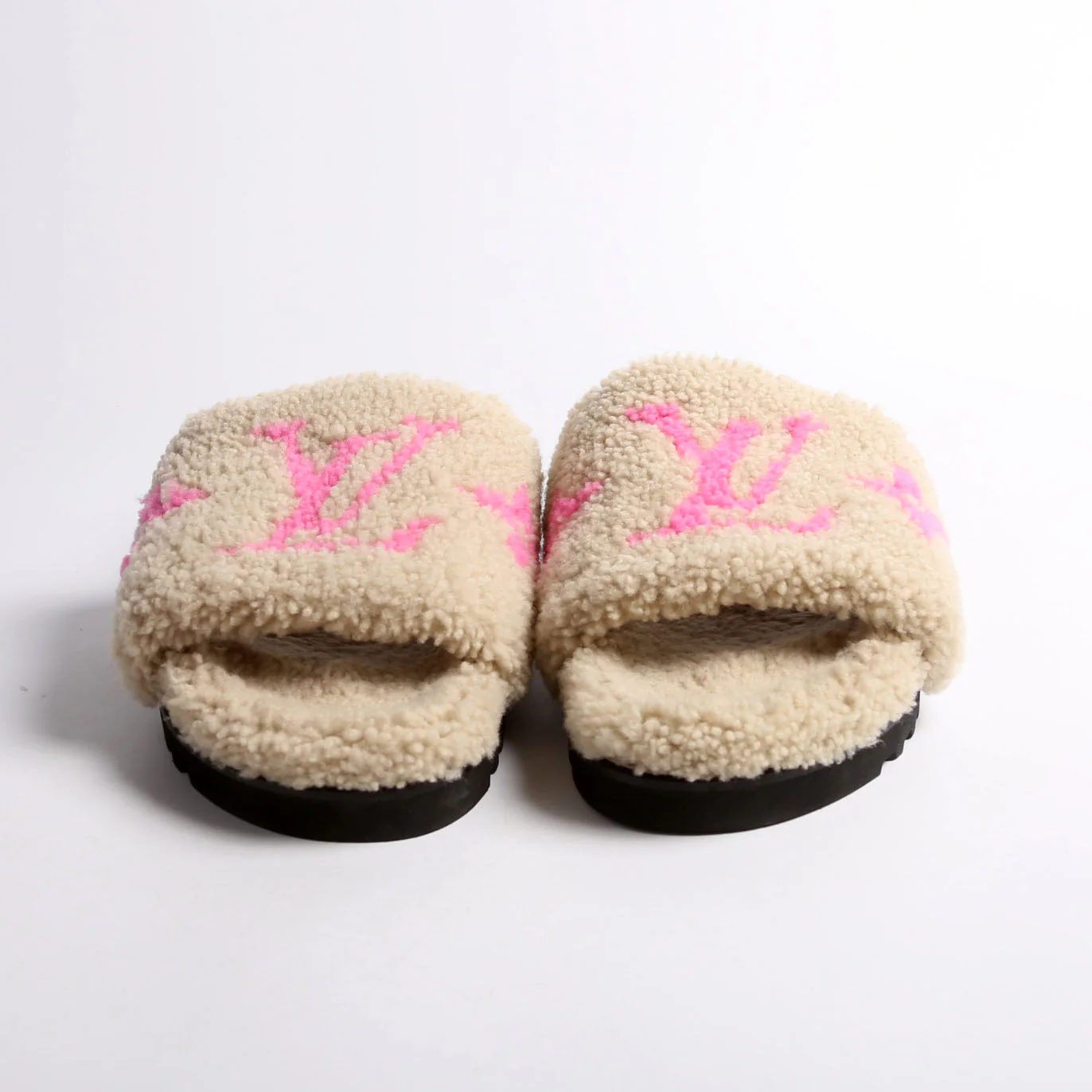 Paseo Shearling Comfort Mules Size 42 Tan/Pink - Image 2