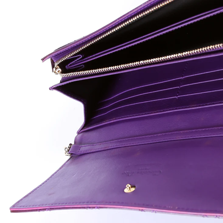 Patent Cannage Lady Dior Chain Wallet Purple - Image 11