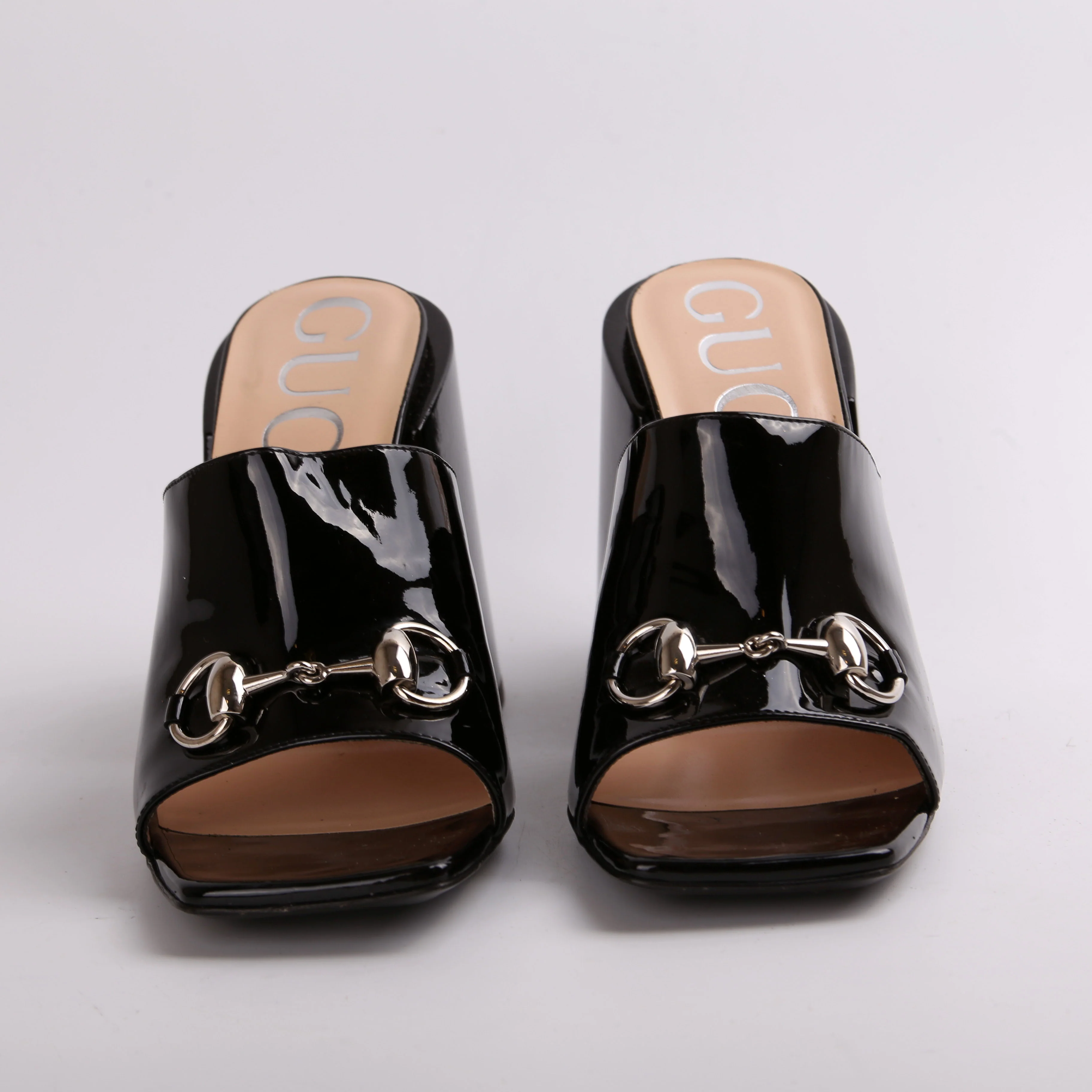 Patent Leather Horsebit Lexi Block Heel Sandals - Image 2