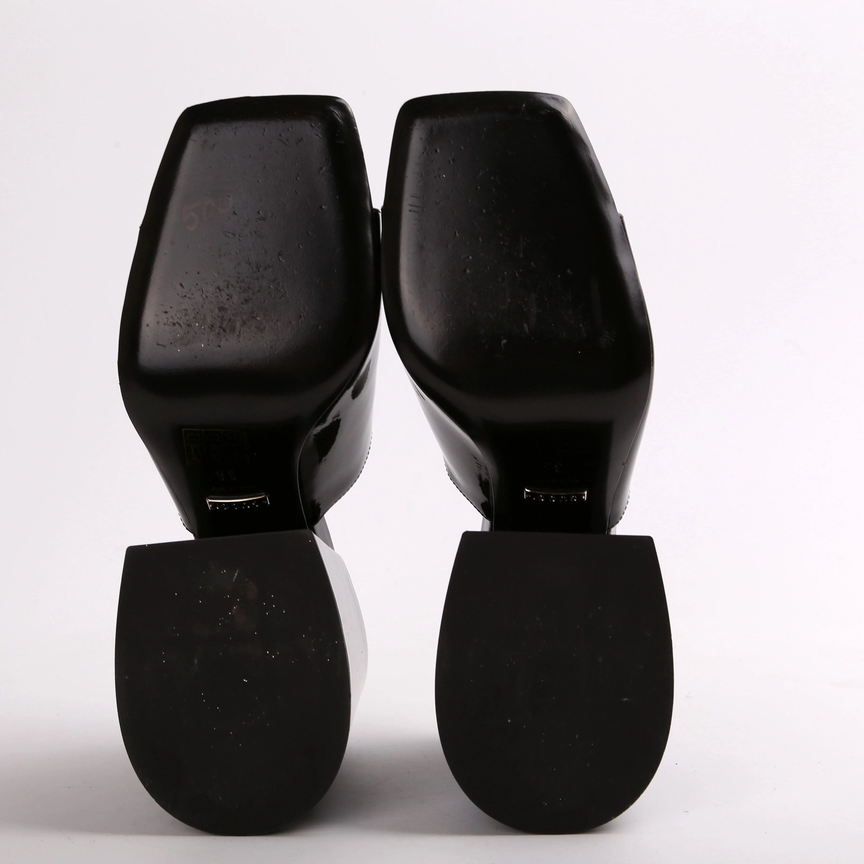 Patent Leather Horsebit Lexi Block Heel Sandals - Image 6