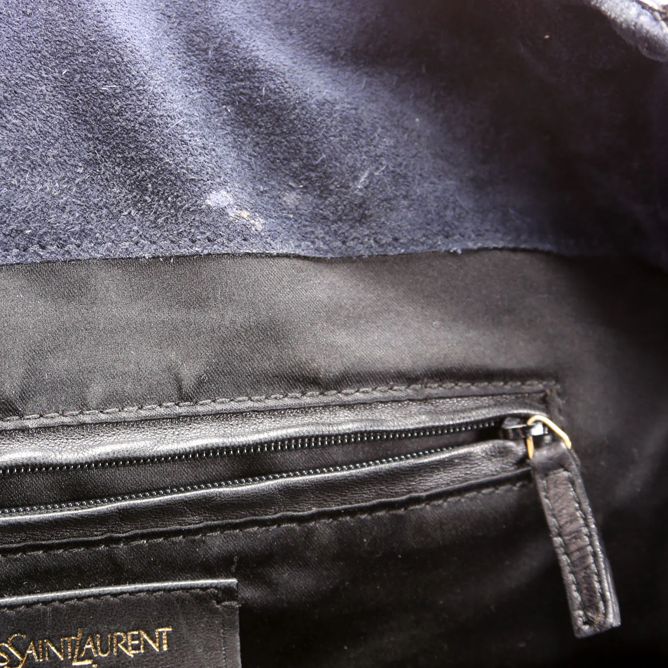 Patent Leather Rive Gauche Downtown Shoulder Bag Navy - Image 9