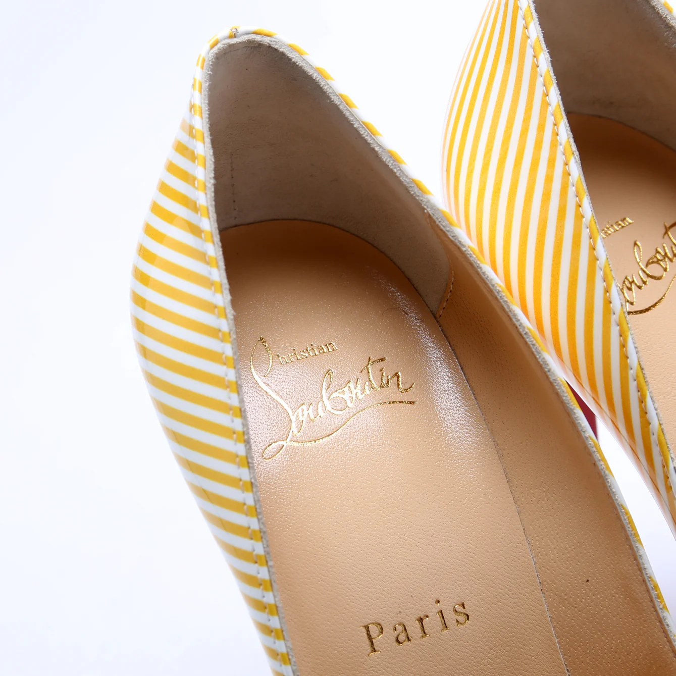 Patent Pigalle Follies Stripes 100MM Size 36 Yellow - Image 6