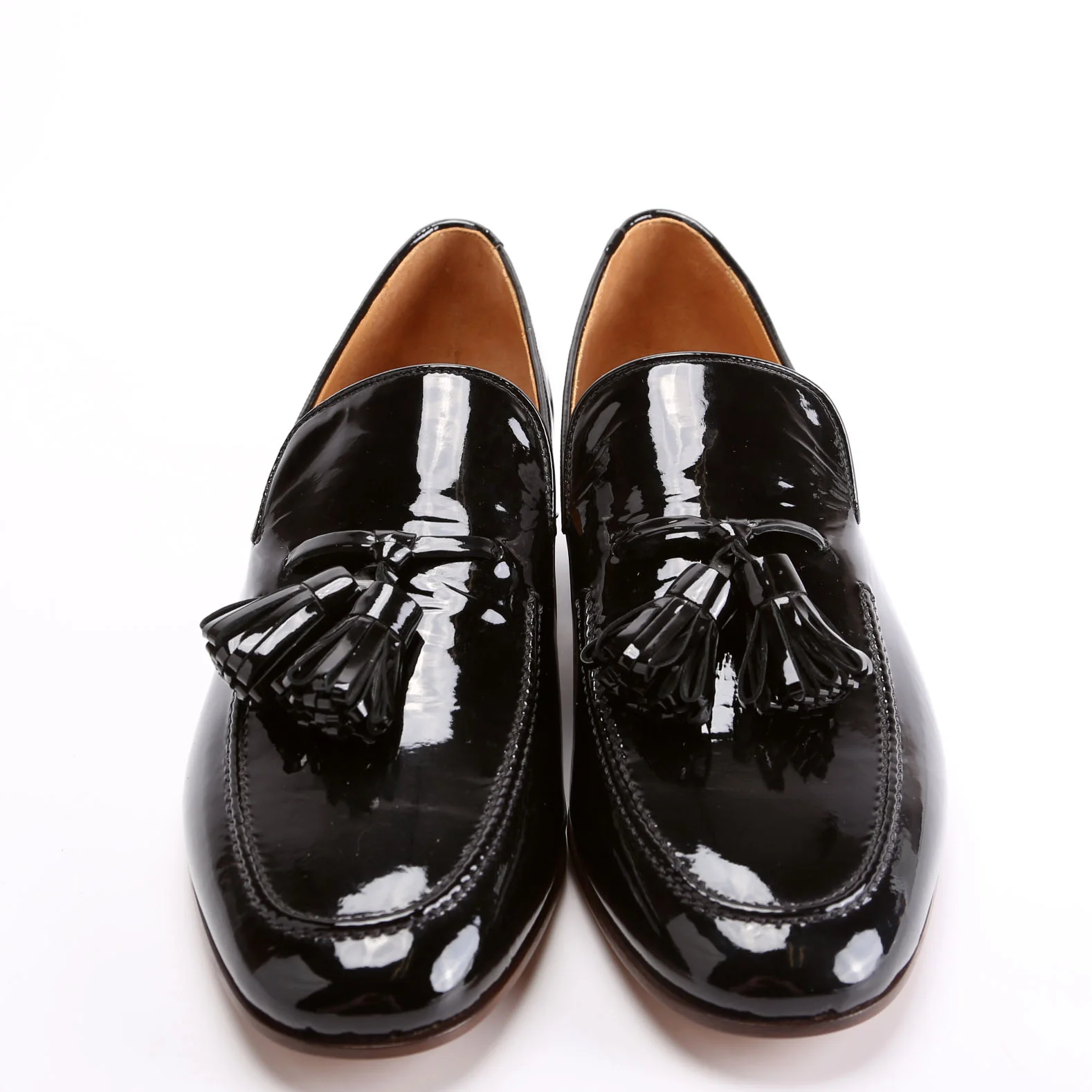 Patent Tassel Loafers Size 40 Black - Image 2
