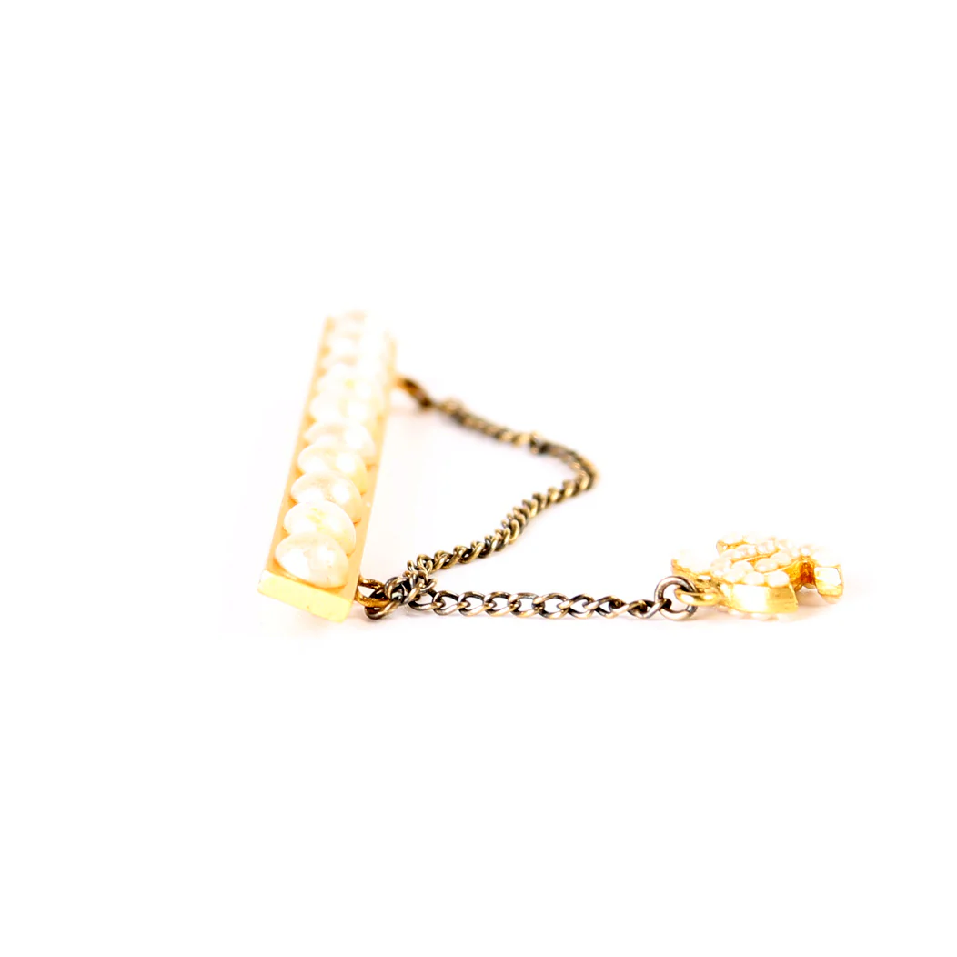 Pearl Bar CC Brooch - Image 6