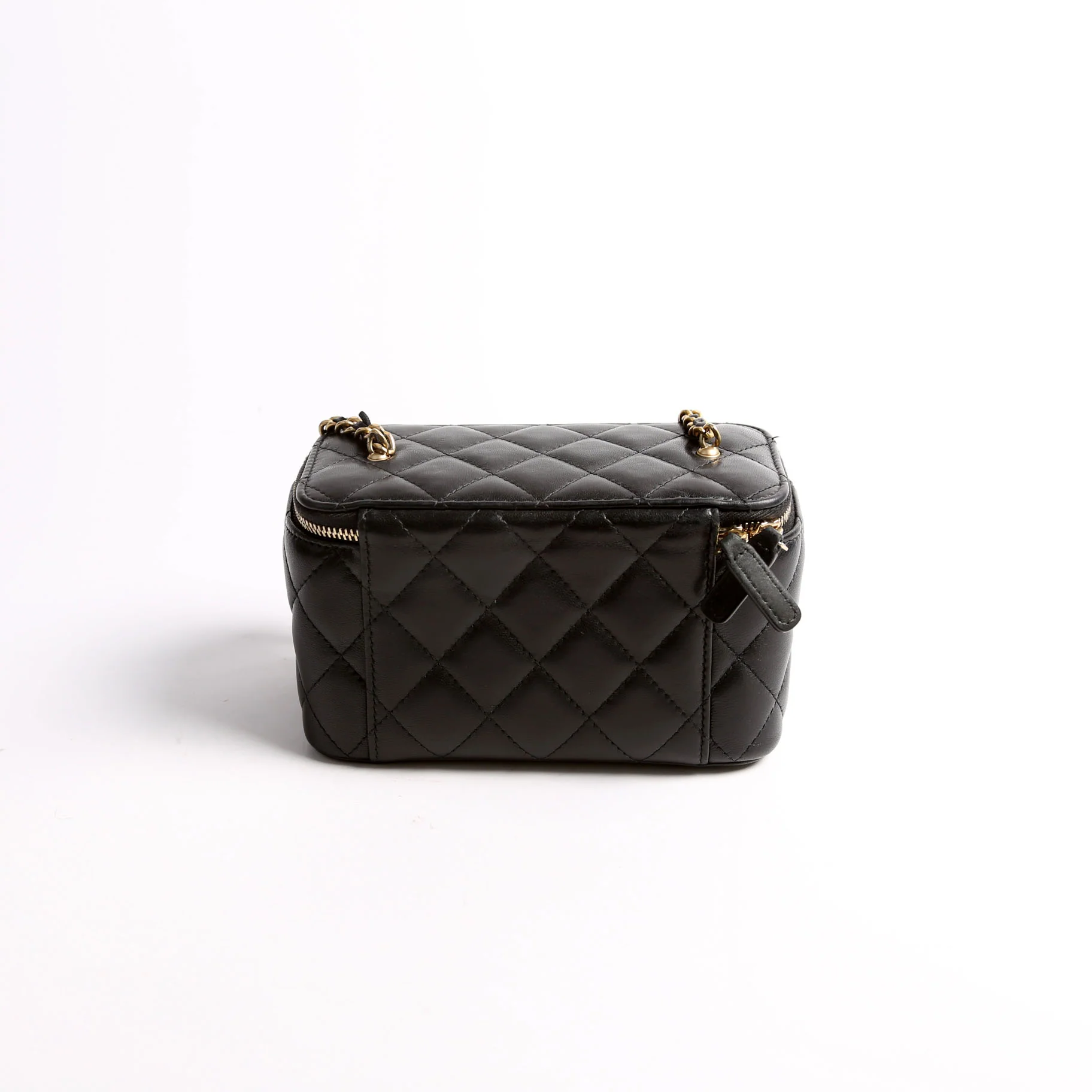 Pearl Crush Vanity With Chain Small Lambskin RFID Black - Image 2