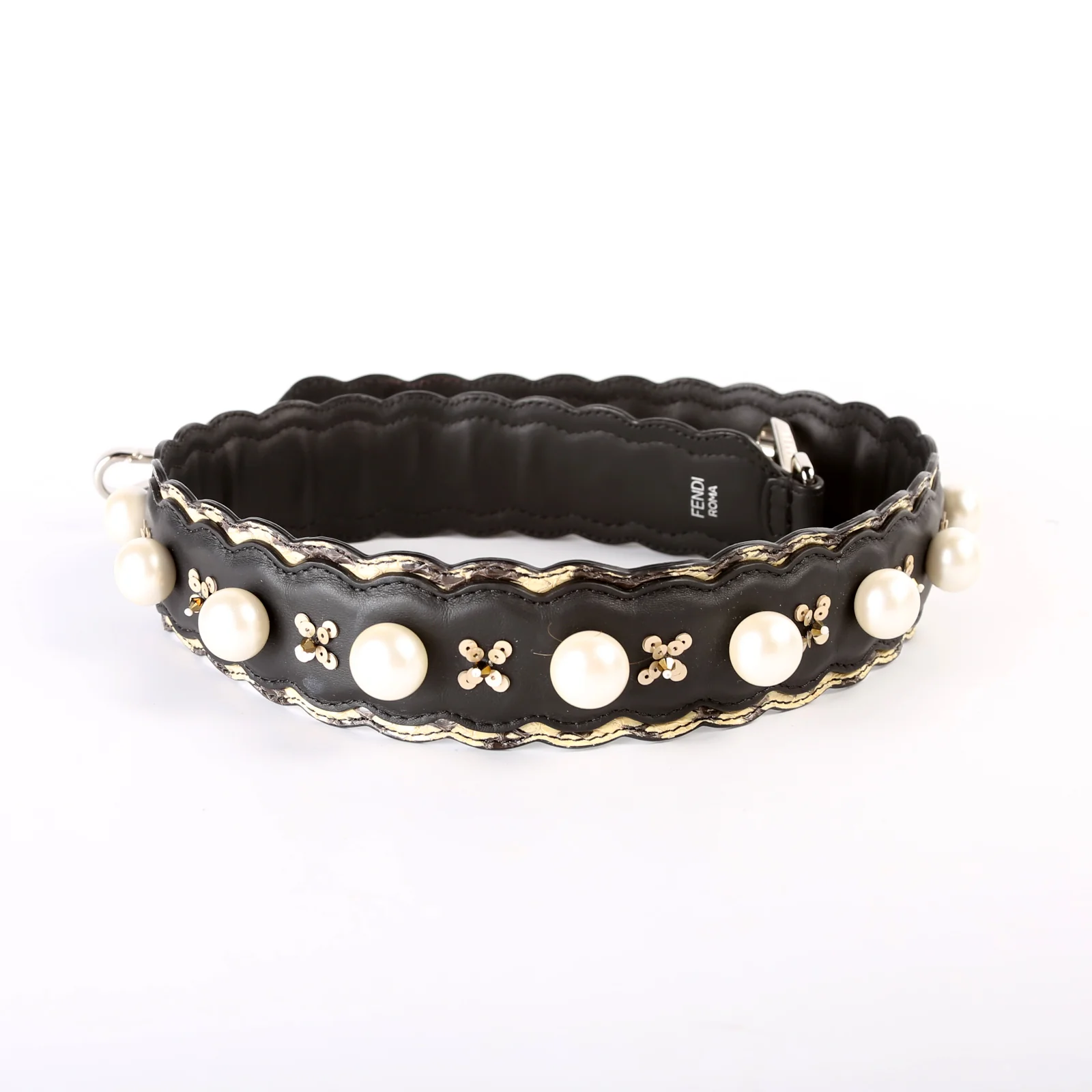 Pearl Embellished Snakeskin Strap - Image 3