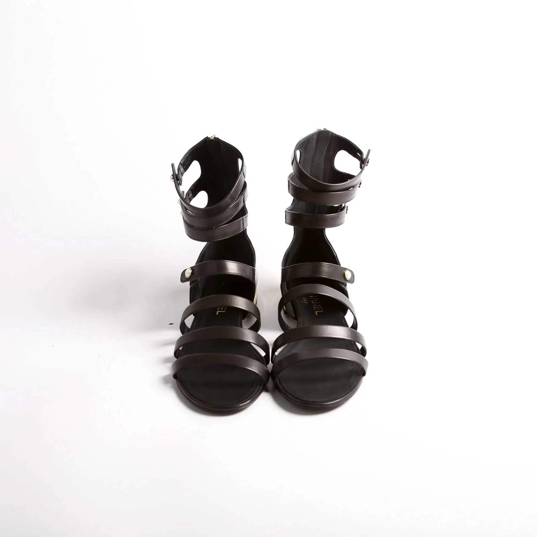 Pearl Gladiator Sandals Size 39.5 Black - Image 2