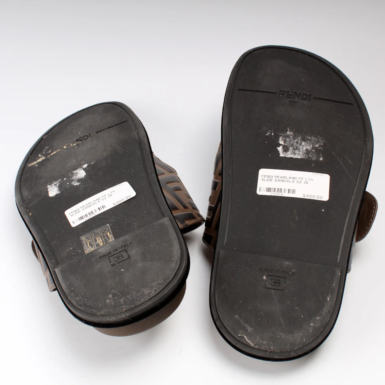 Pearland FF Leather Slide Sandals Size 38 - Image 7