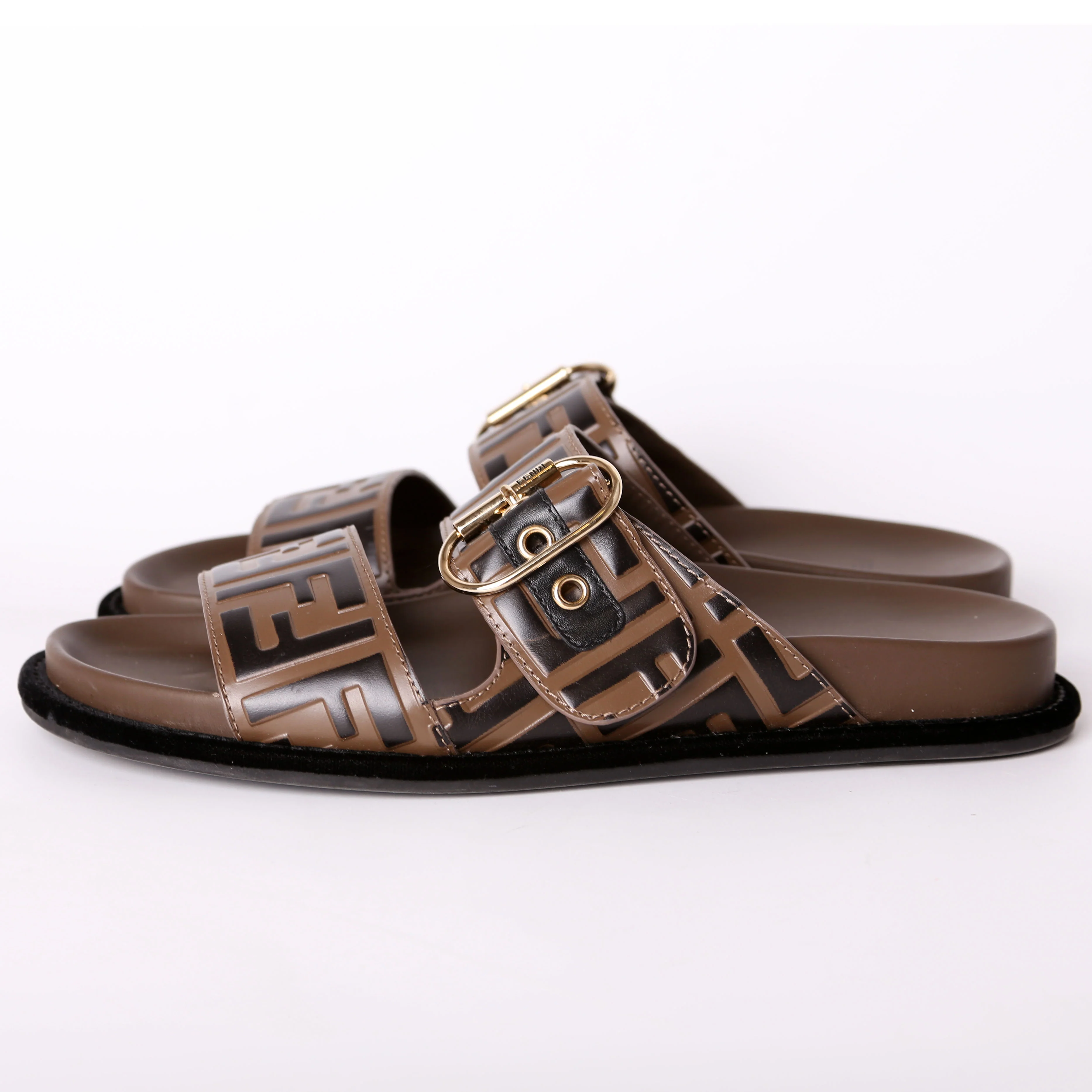 Pearland FF Leather Slide Sandals Size 38 - Image 5