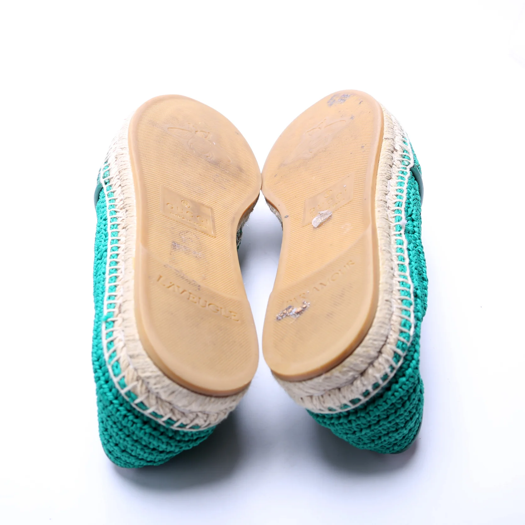 Pearly GG Marmont Cotton Crotchet Espadrille Size 40 - Image 6