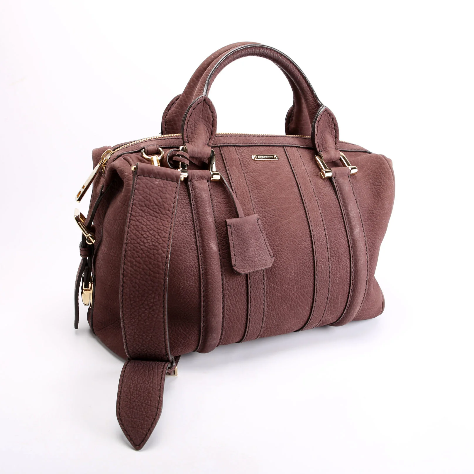 Pebbled Suede Boston Bag - Image 2