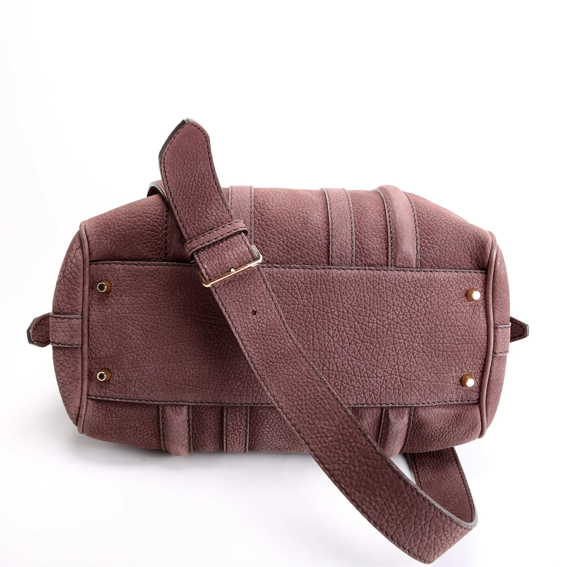 Pebbled Suede Boston Bag - Image 4