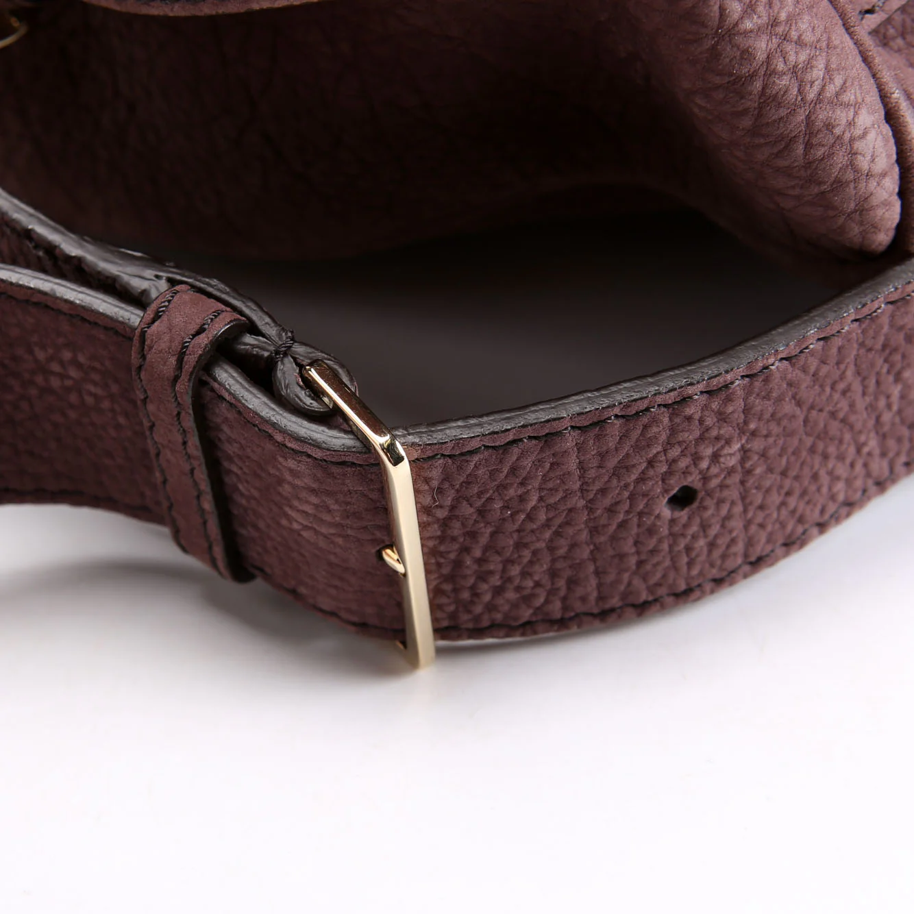 Pebbled Suede Boston Bag - Image 6