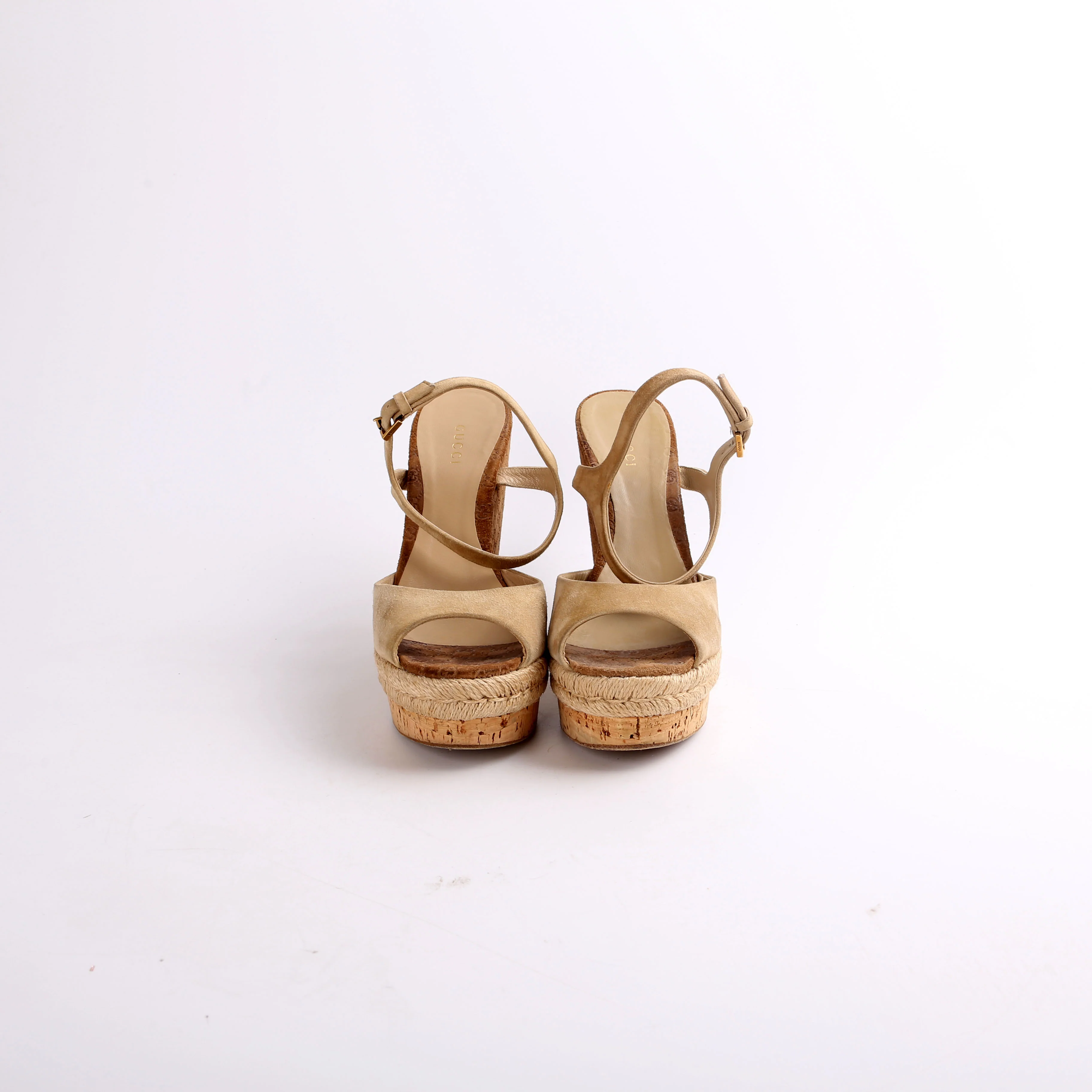 Peep Toe Espadrille Wedges Size 37.5 - Image 2