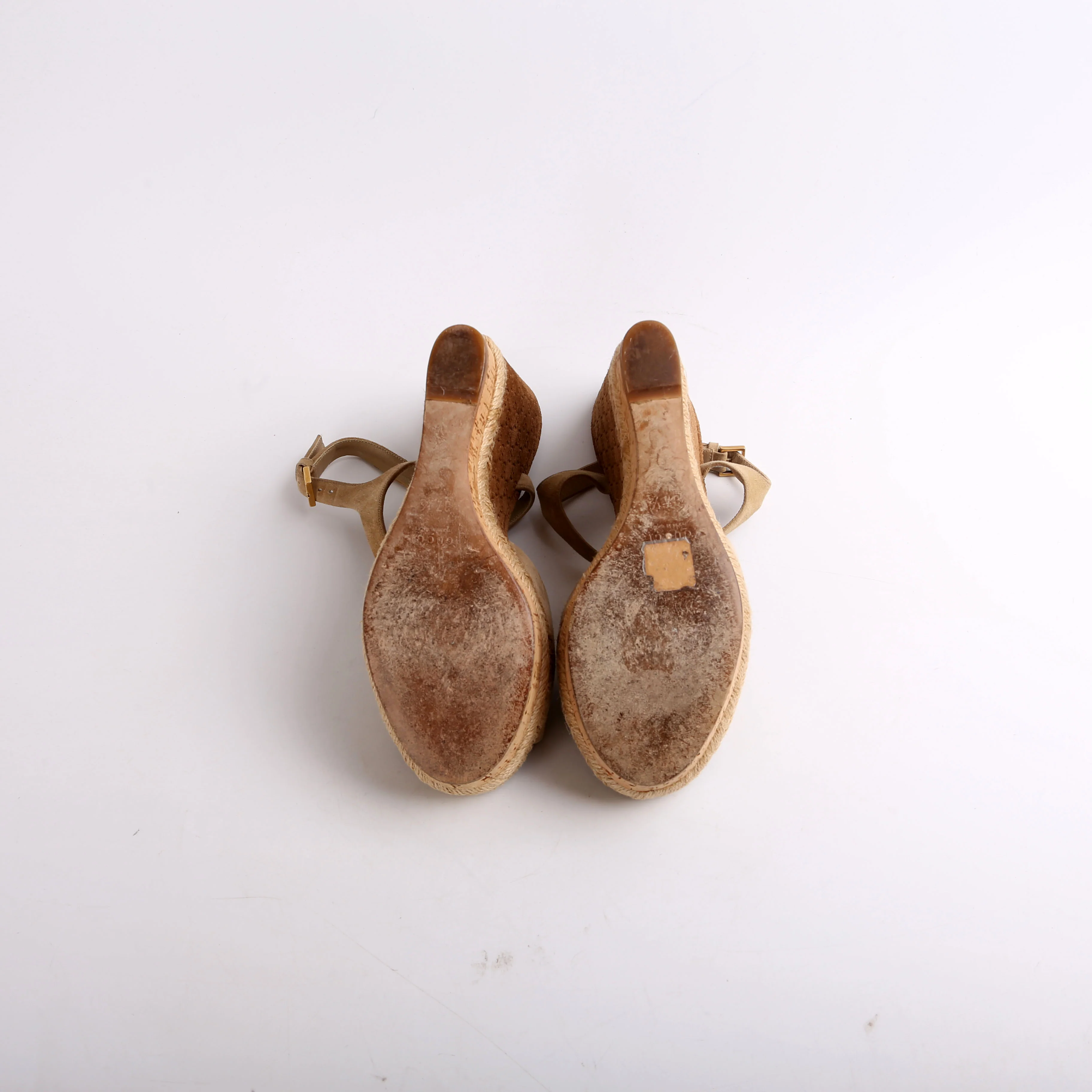 Peep Toe Espadrille Wedges Size 37.5 - Image 7