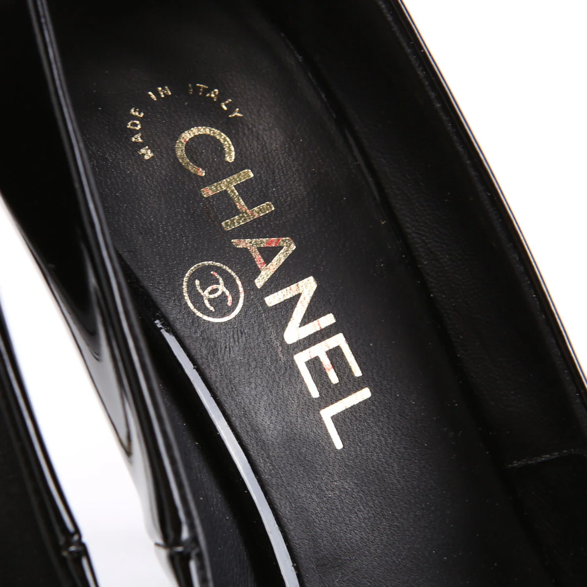 Peep Toe Patent Pearl Pumps Size 39 Black - Image 6
