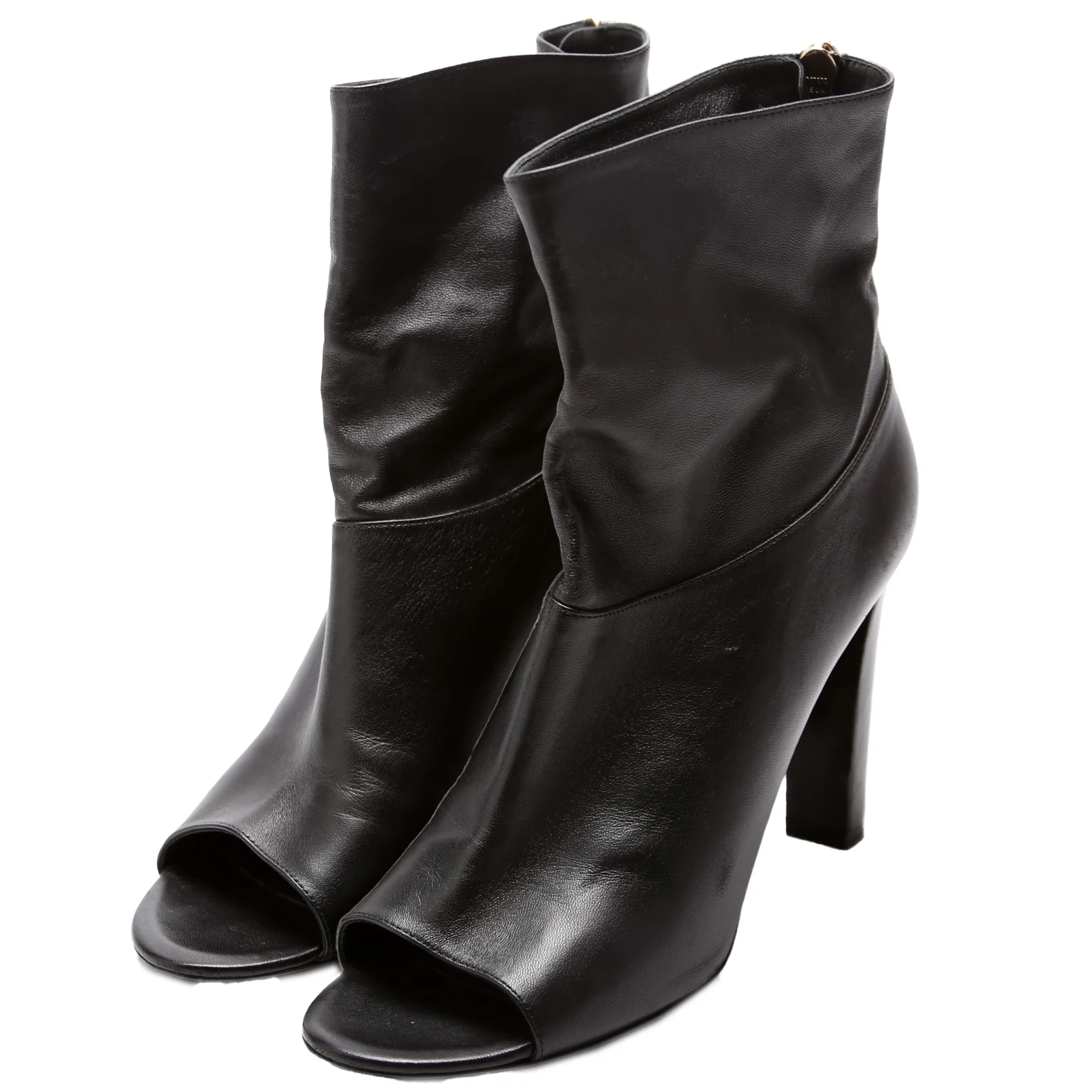 Peep Toe Pearl Heel Booties Size 37.5