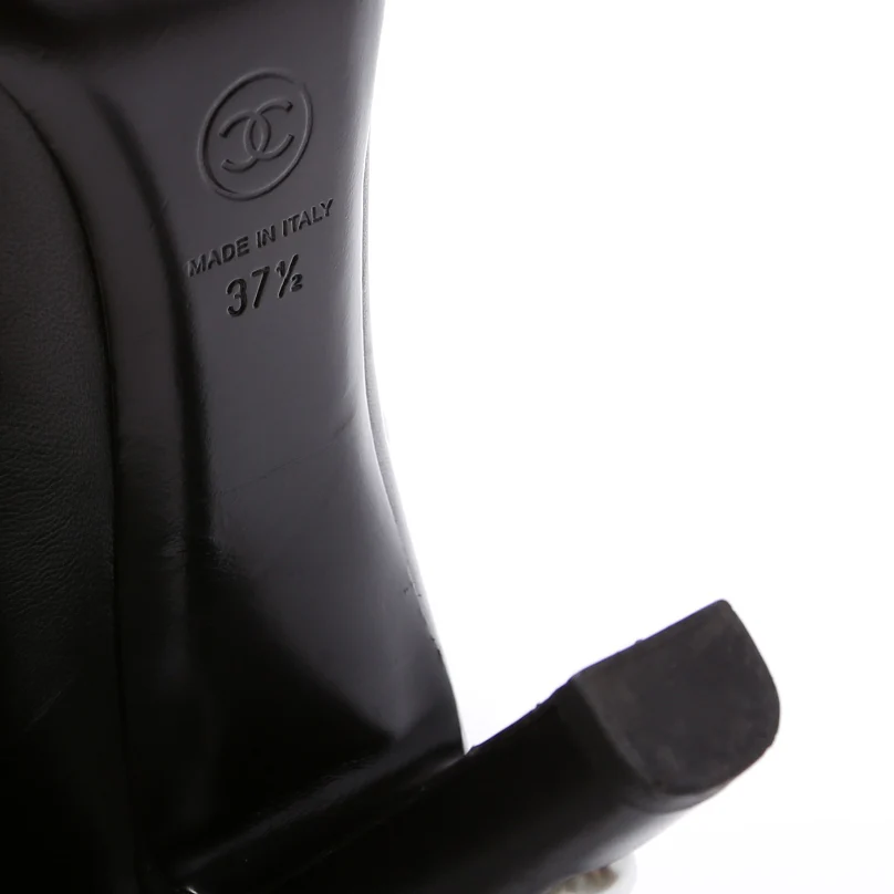 Peep Toe Pearl Heel Booties Size 37.5 - Image 8