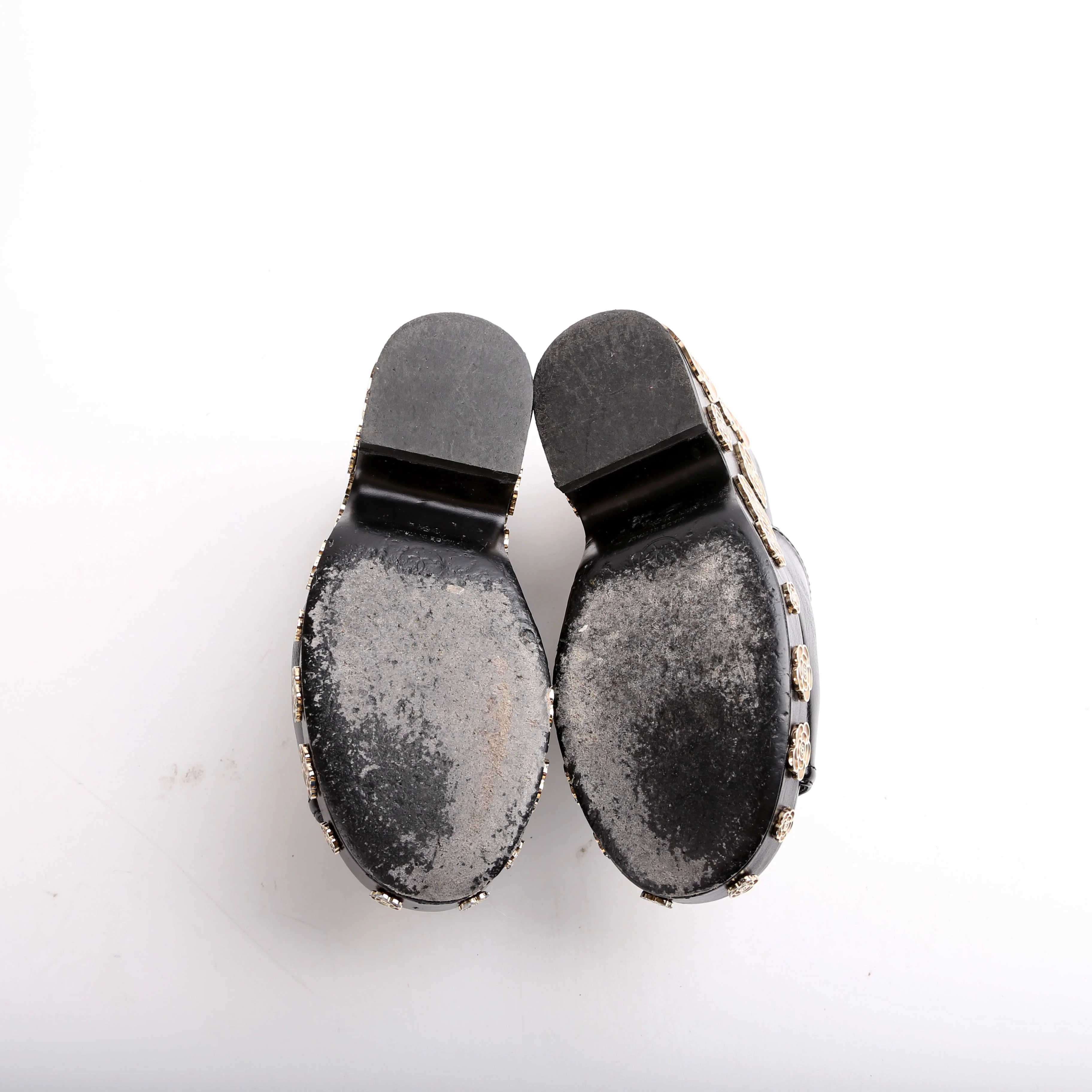 Peep Toe Platform Camellia Mules Size 35.5 - Image 6