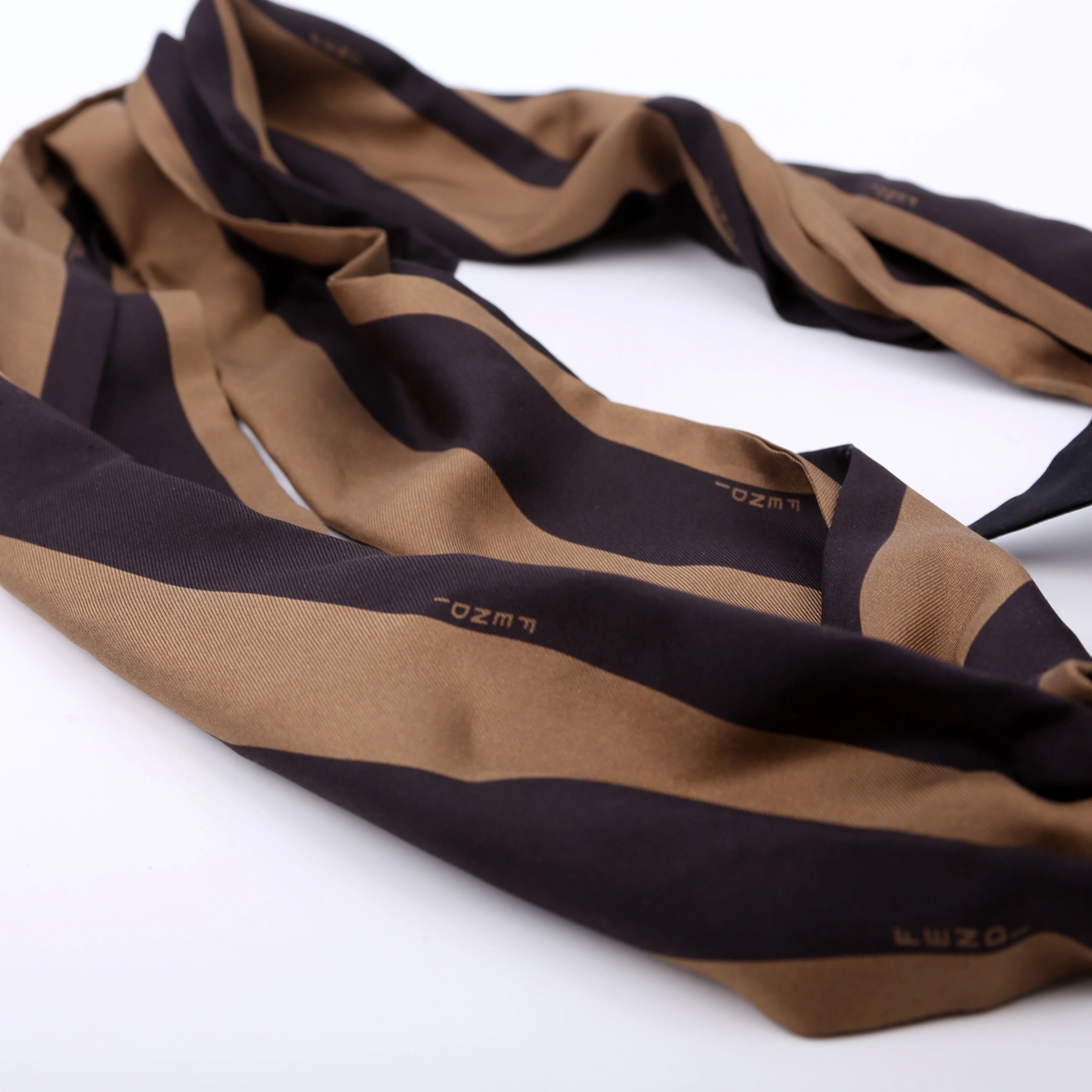 Pequin Stripe Silk Strap Brown - Image 6