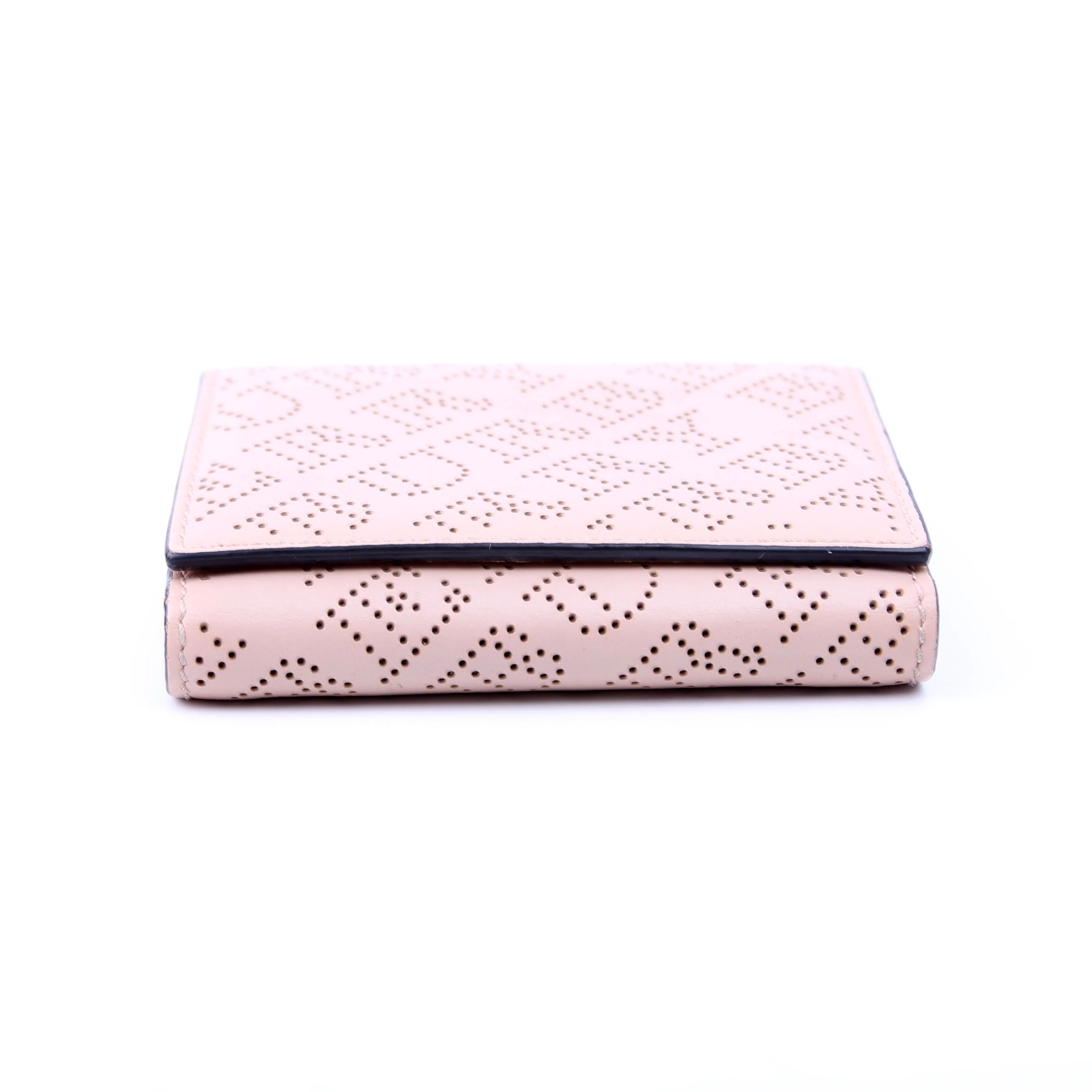 Perforated Compact Wallet Leather Pink - Image 5