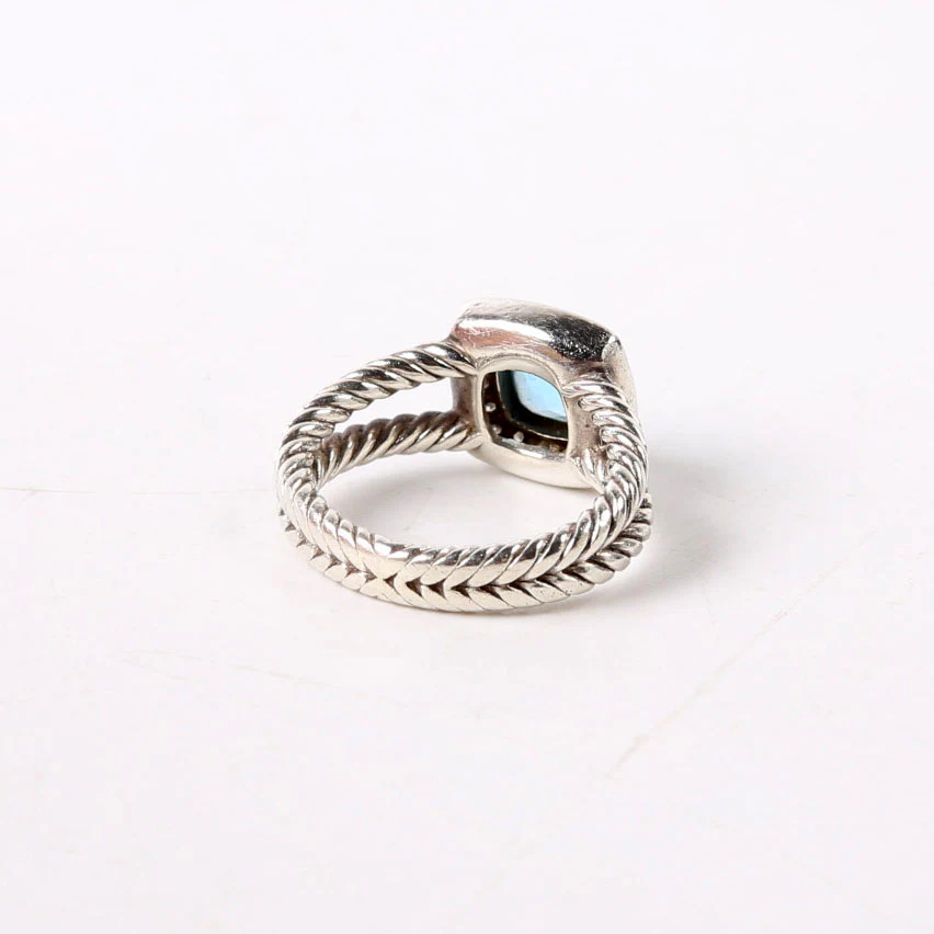 Petite Albion 925/Topaz/Pave Ring Size 6 - Image 3