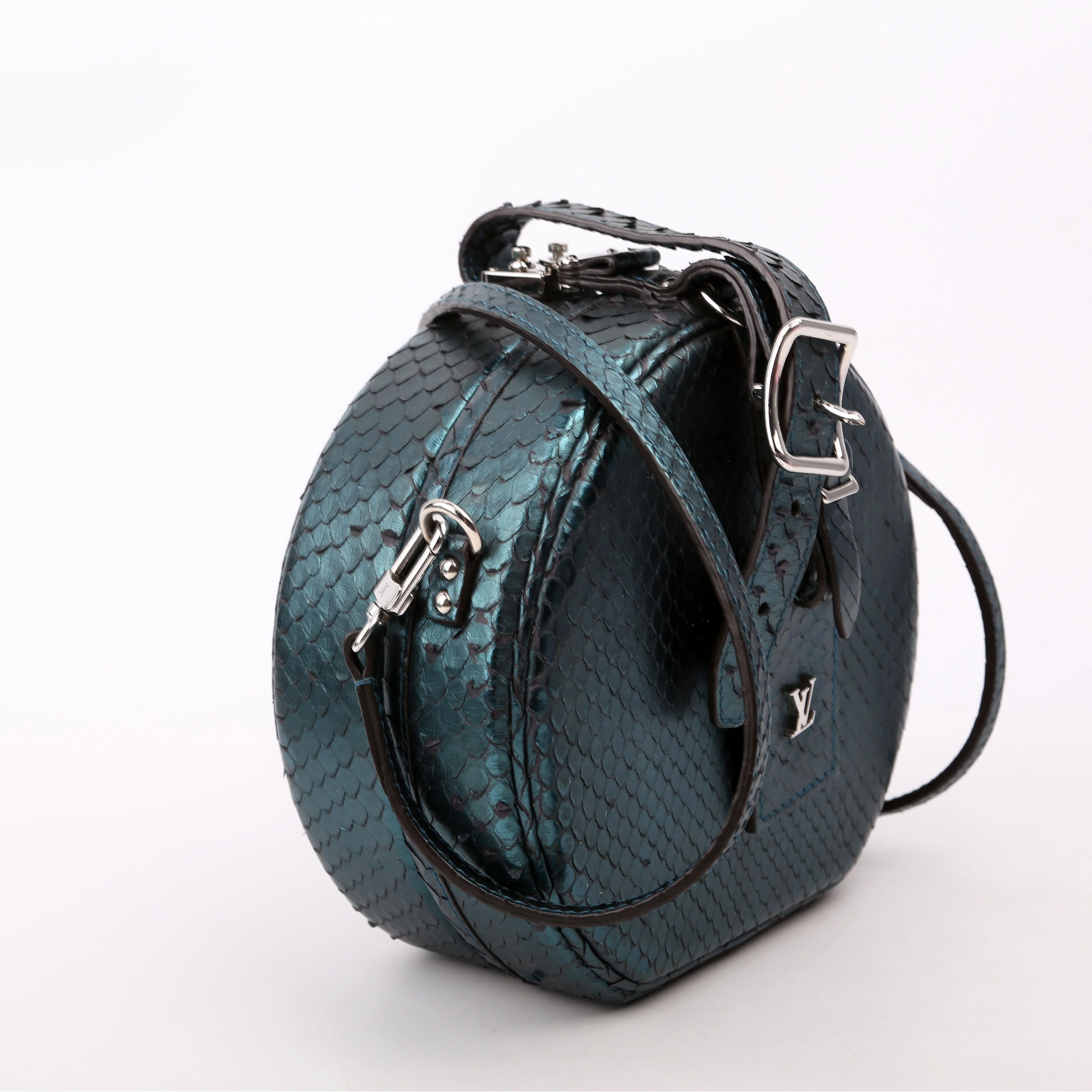 Petite Boite Chapeau Snakeskin Teal - Image 2