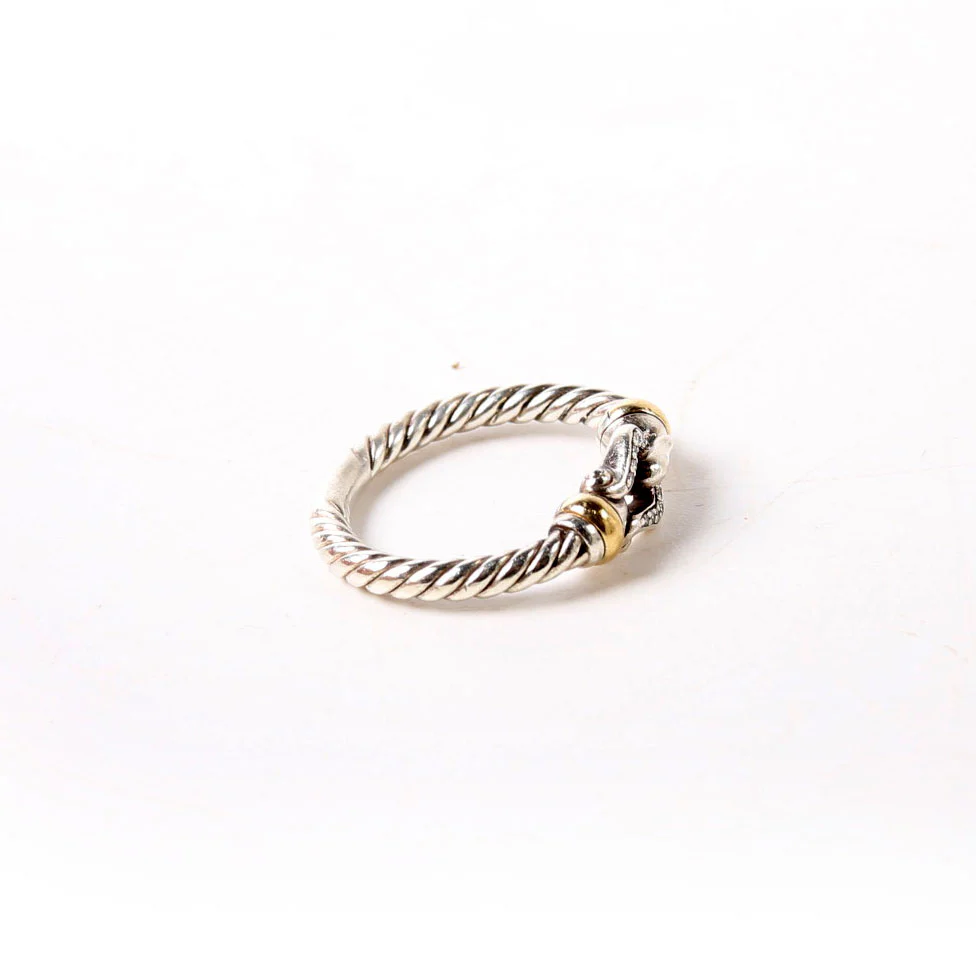 Petite Buckle Ring Size 5.5 925/750/Pave - Image 4
