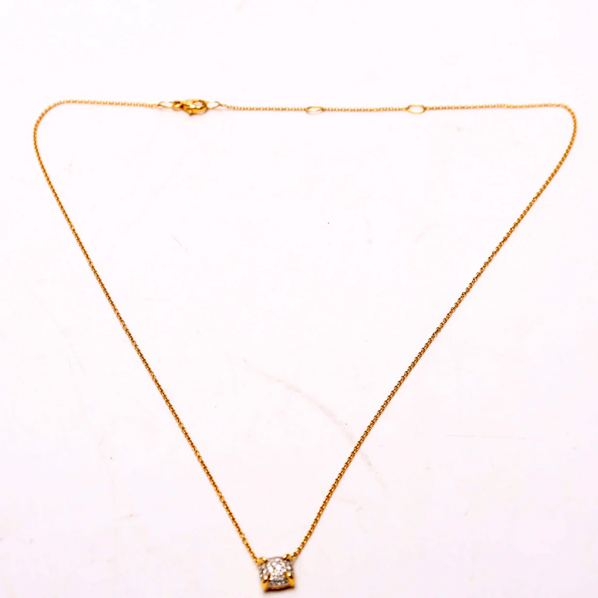 Petite Chatelaine Pendant 7MM Pave/750 Necklace - Image 2