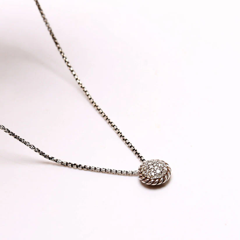 Petite Circle Pendant Pave/925 - Image 5